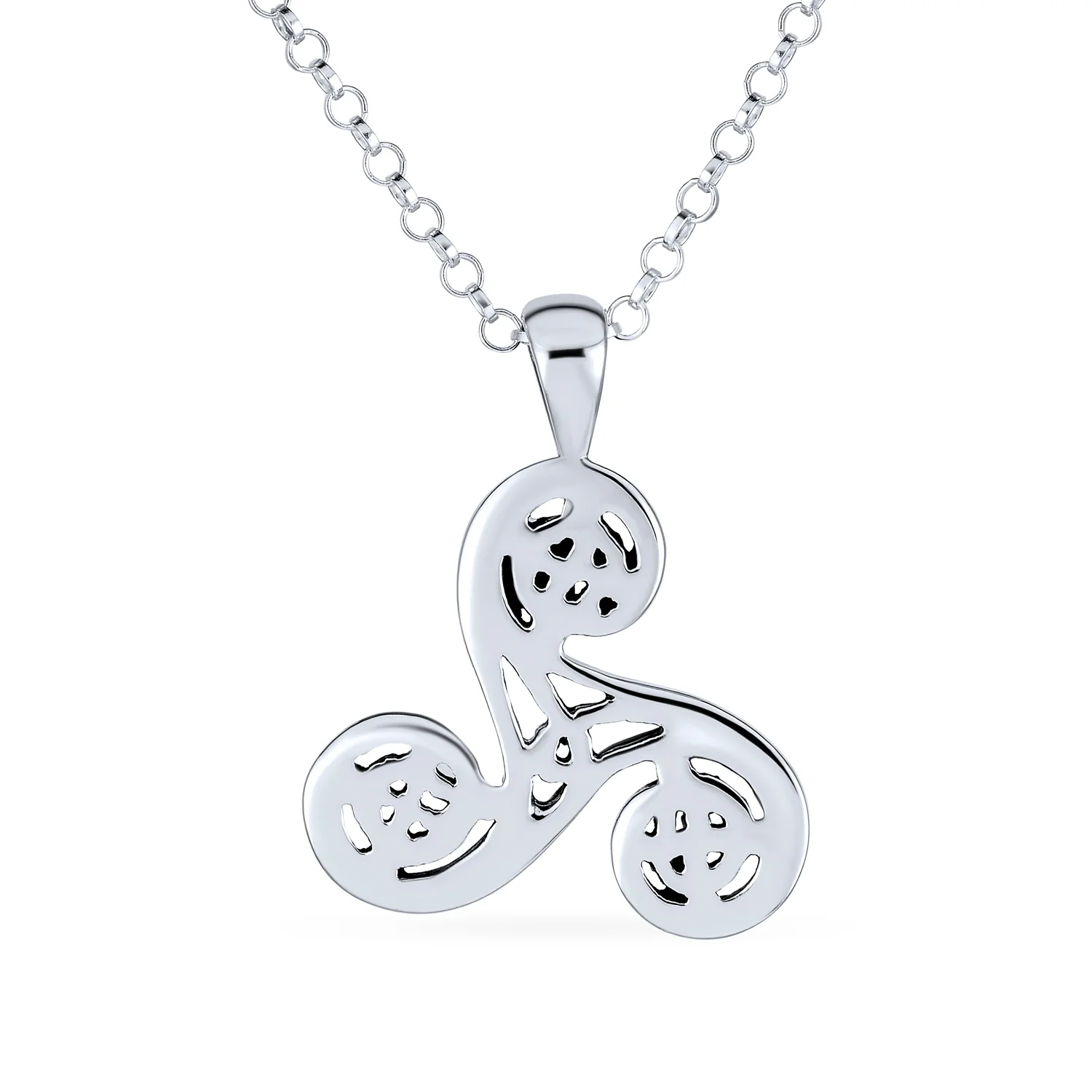 Celtic Triquetra Spiral Knot Triskele Pendant Necklace - Image 2
