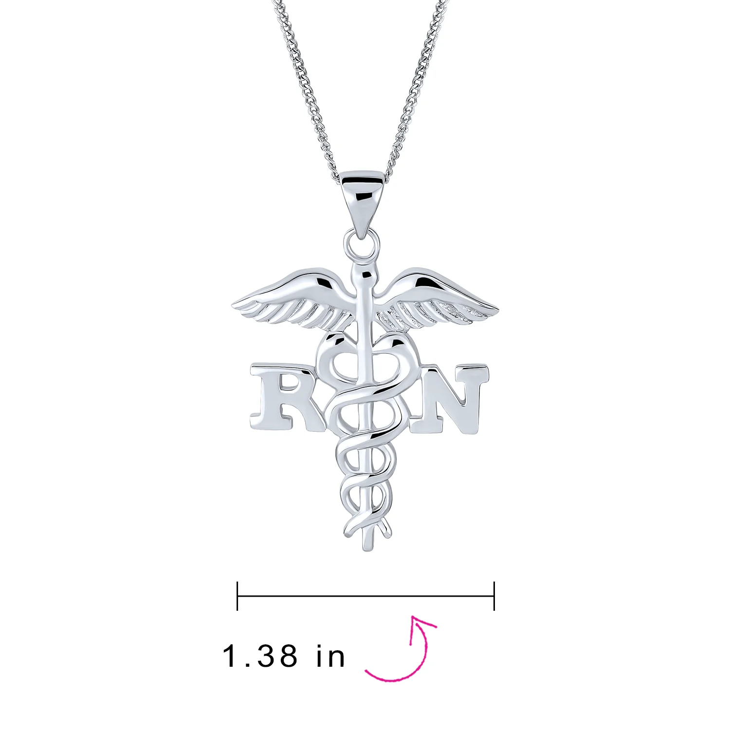 Angel Wings Stethoscope RN Nurse Caduceus Pendant Necklace - Image 4