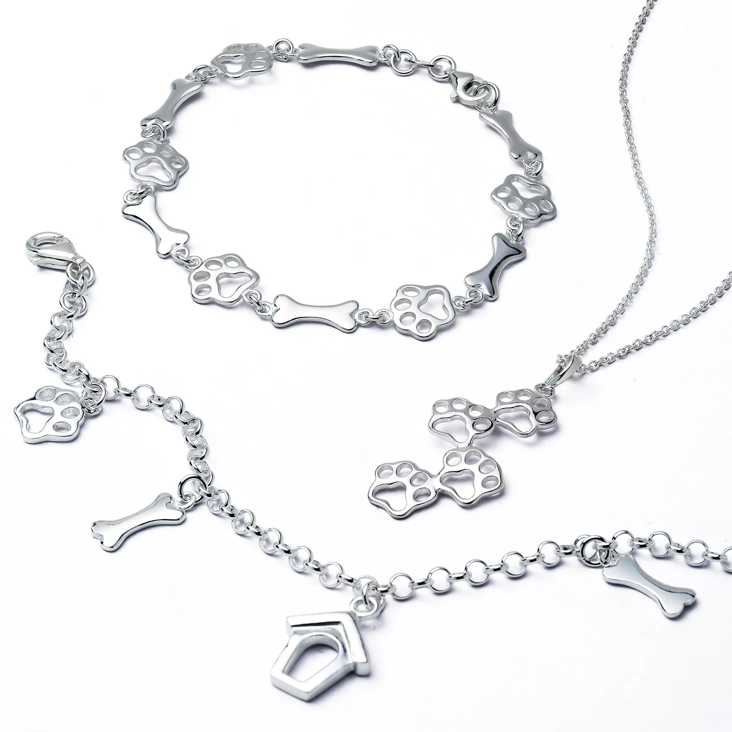 Animal Paw Prints Pendant Necklace Silver Pet Lovers - Image 5