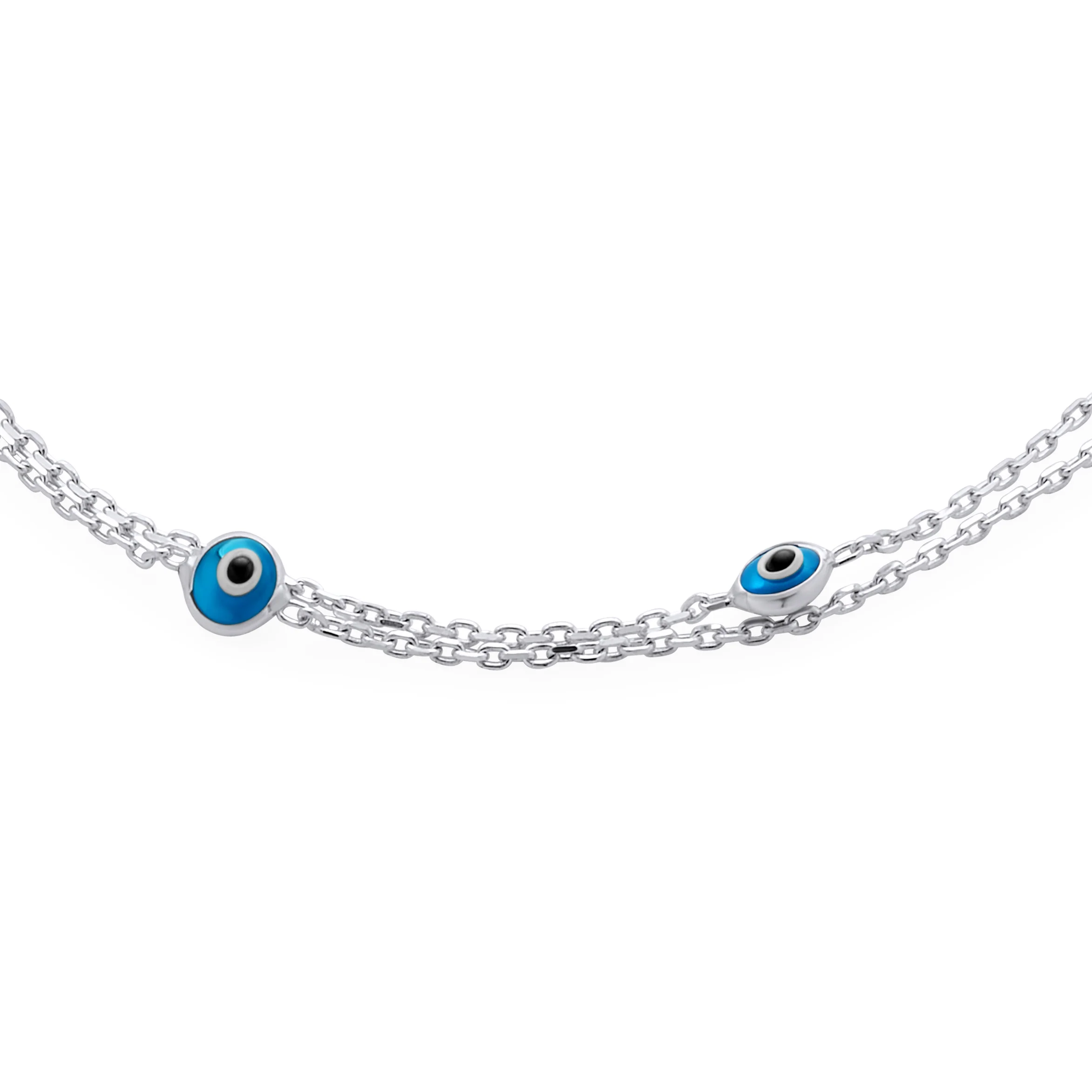 Protection Amulet Evil Eye Anklet Ankle Bracelet Aqua Blue Sterling Silver - Image 7