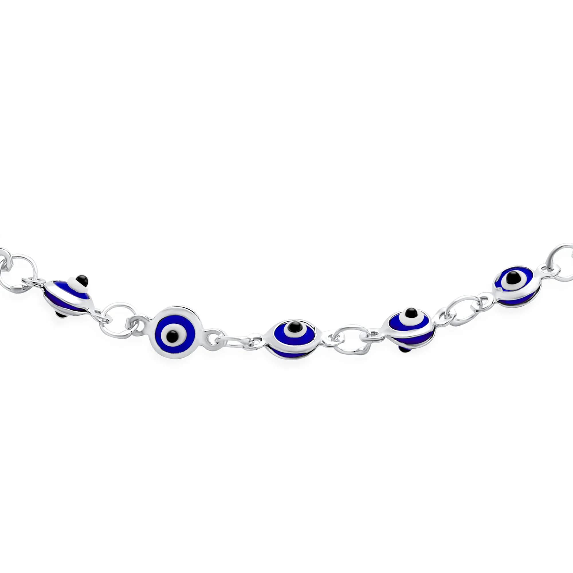 Protection Amulet Evil Eyes Anklet Ankle Bracelet Gold Plated Sterling Silver - Image 10