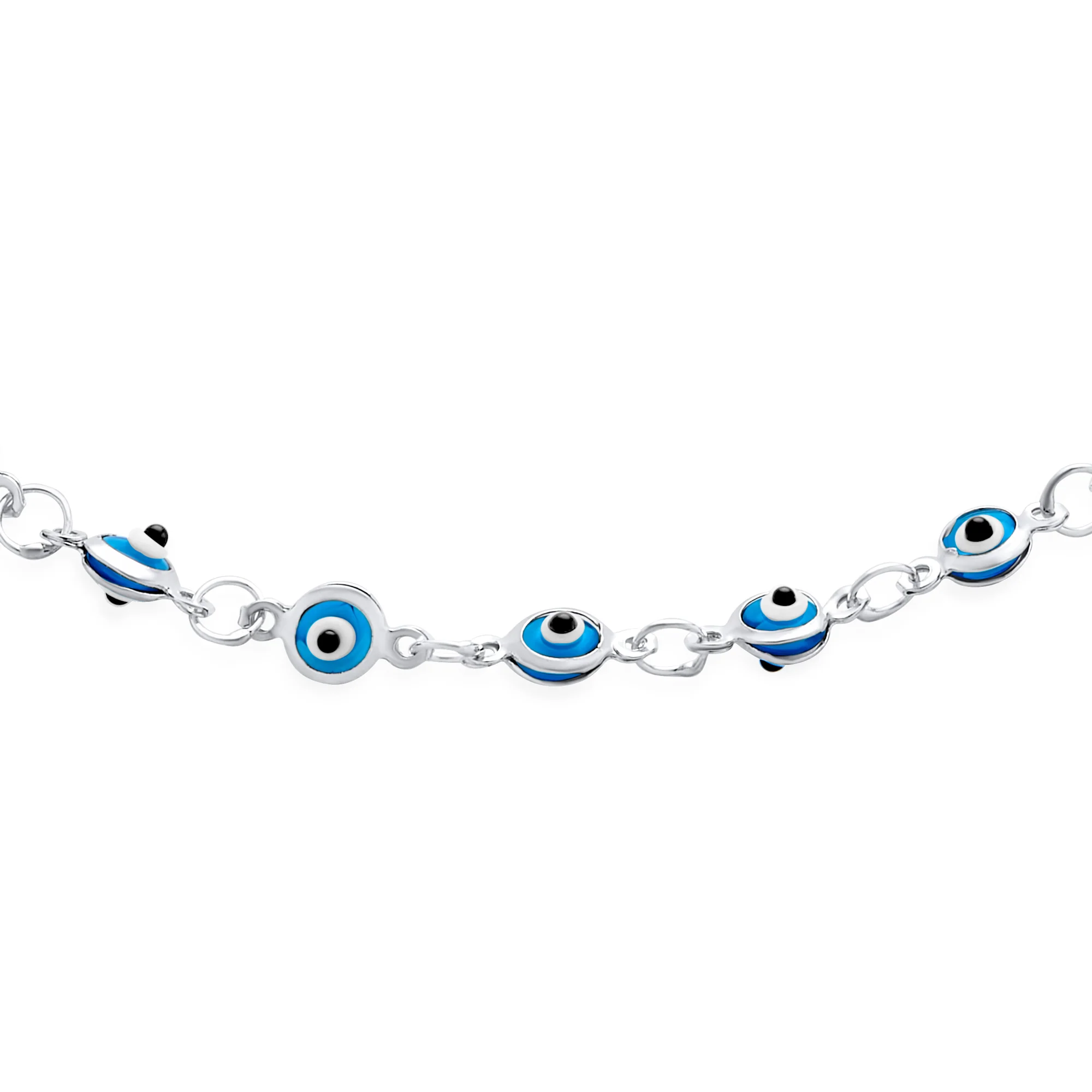 Protection Amulet Evil Eyes Anklet Ankle Bracelet Gold Plated Sterling Silver - Image 11