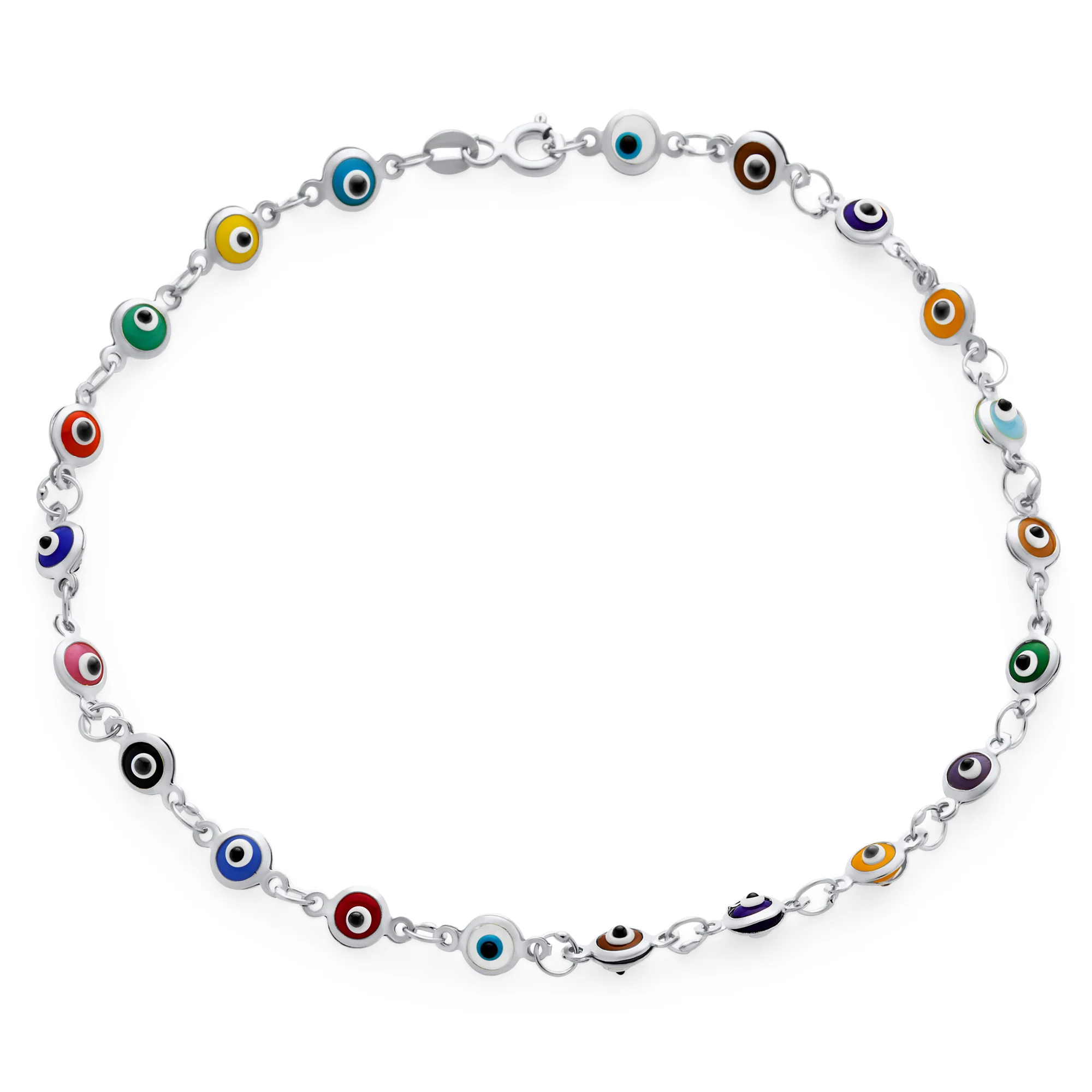 Protection Amulet Evil Eyes Anklet Ankle Bracelet Gold Plated Sterling Silver - Image 5