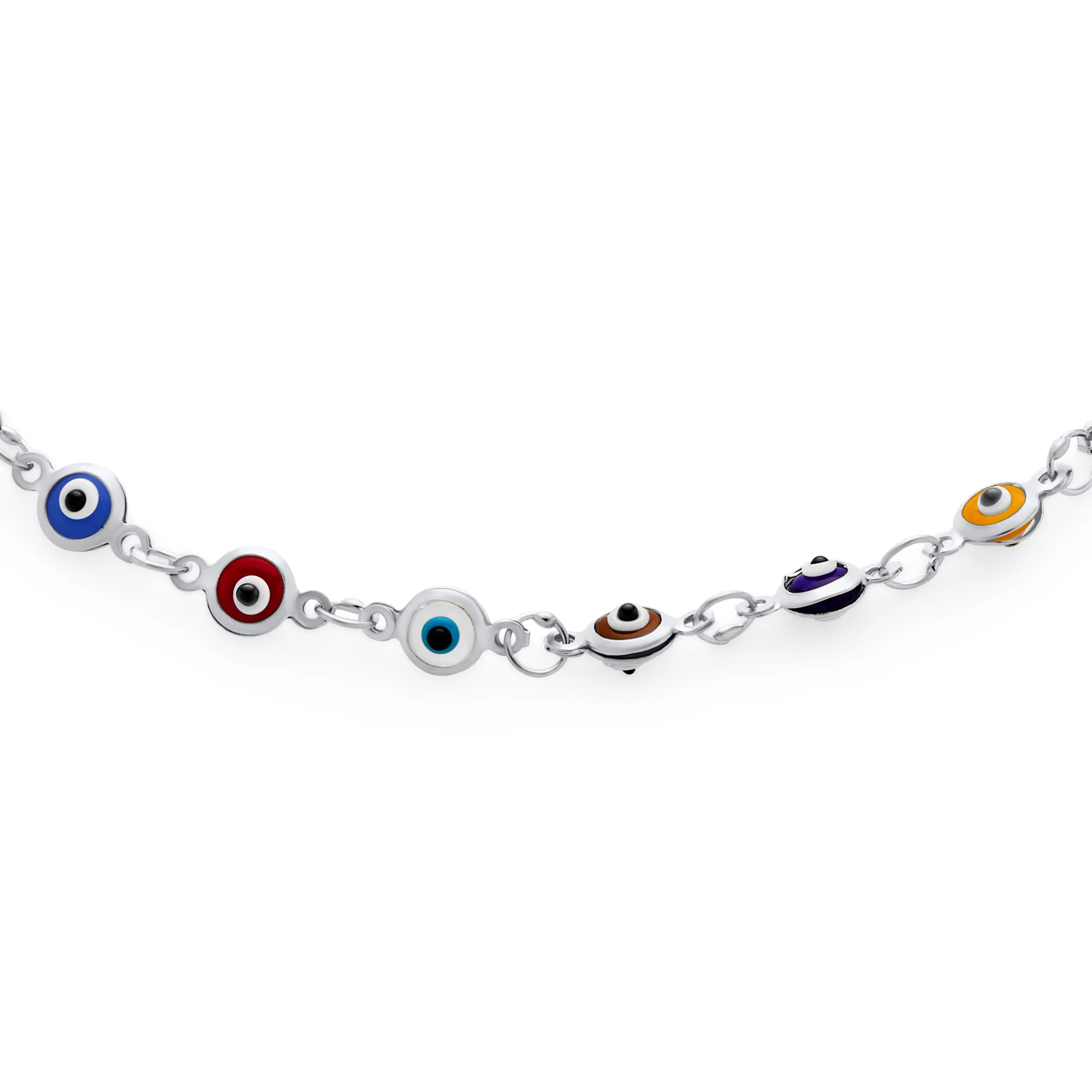 Protection Amulet Evil Eyes Anklet Ankle Bracelet Gold Plated Sterling Silver - Image 8