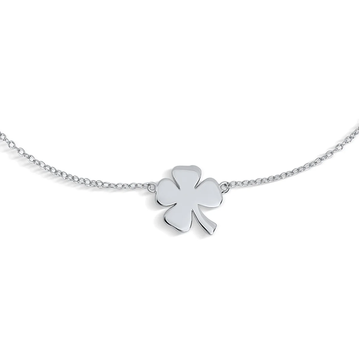 Lucky Charm Clover Anklet Ankle Bracelet .925 Sterling Silver Chain Adjustable - Image 2