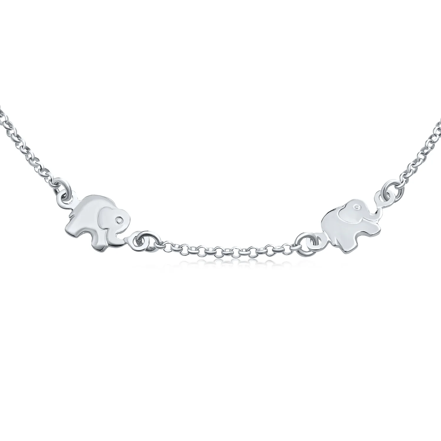 ZOO Animal Lucky Elephant Charm Anklet Ankle Bracelet Sterling Silver 910 Inch - Image 3