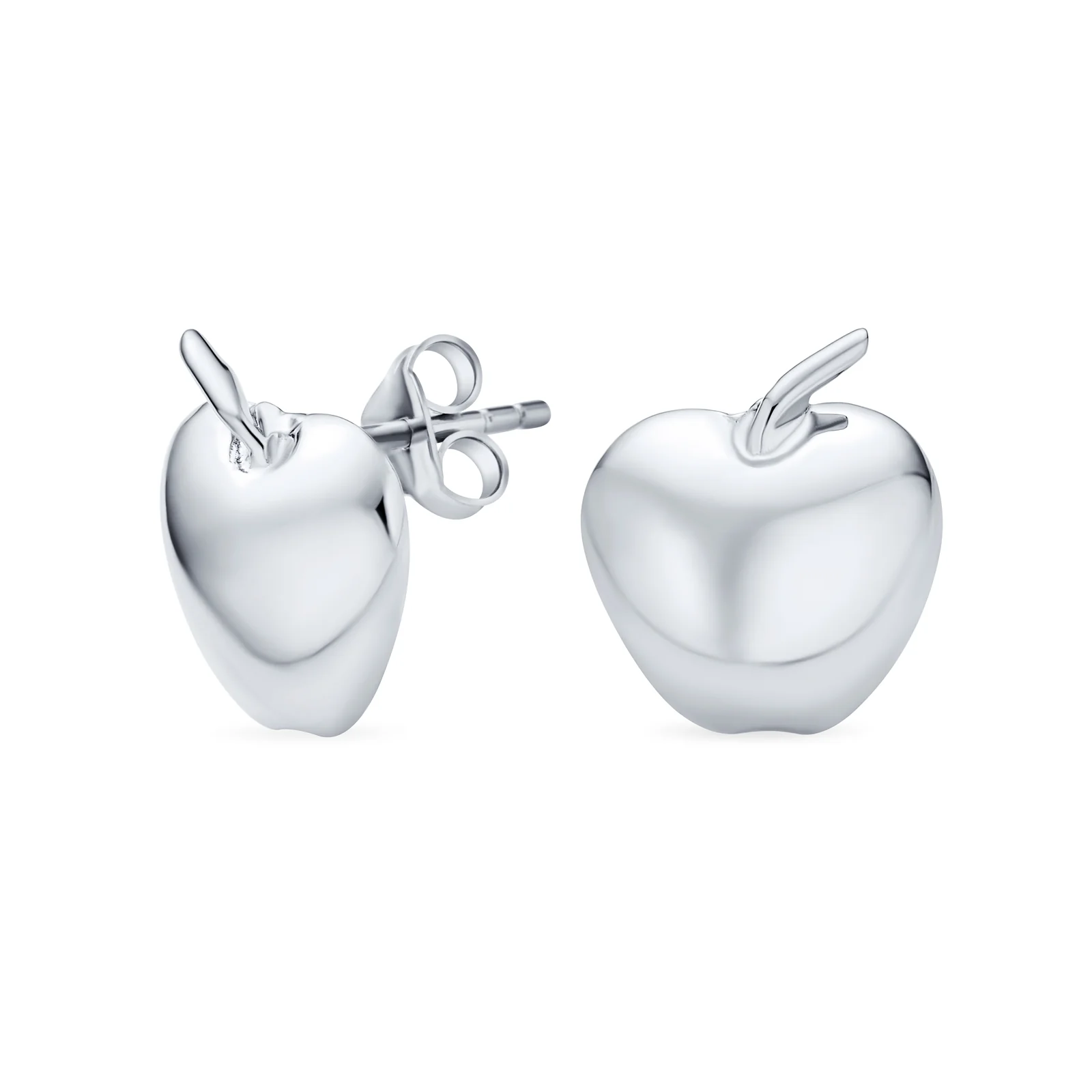 Personalized Apple of My Eye Stud Earrings in Rose Gold Sterling Silver - Image 2