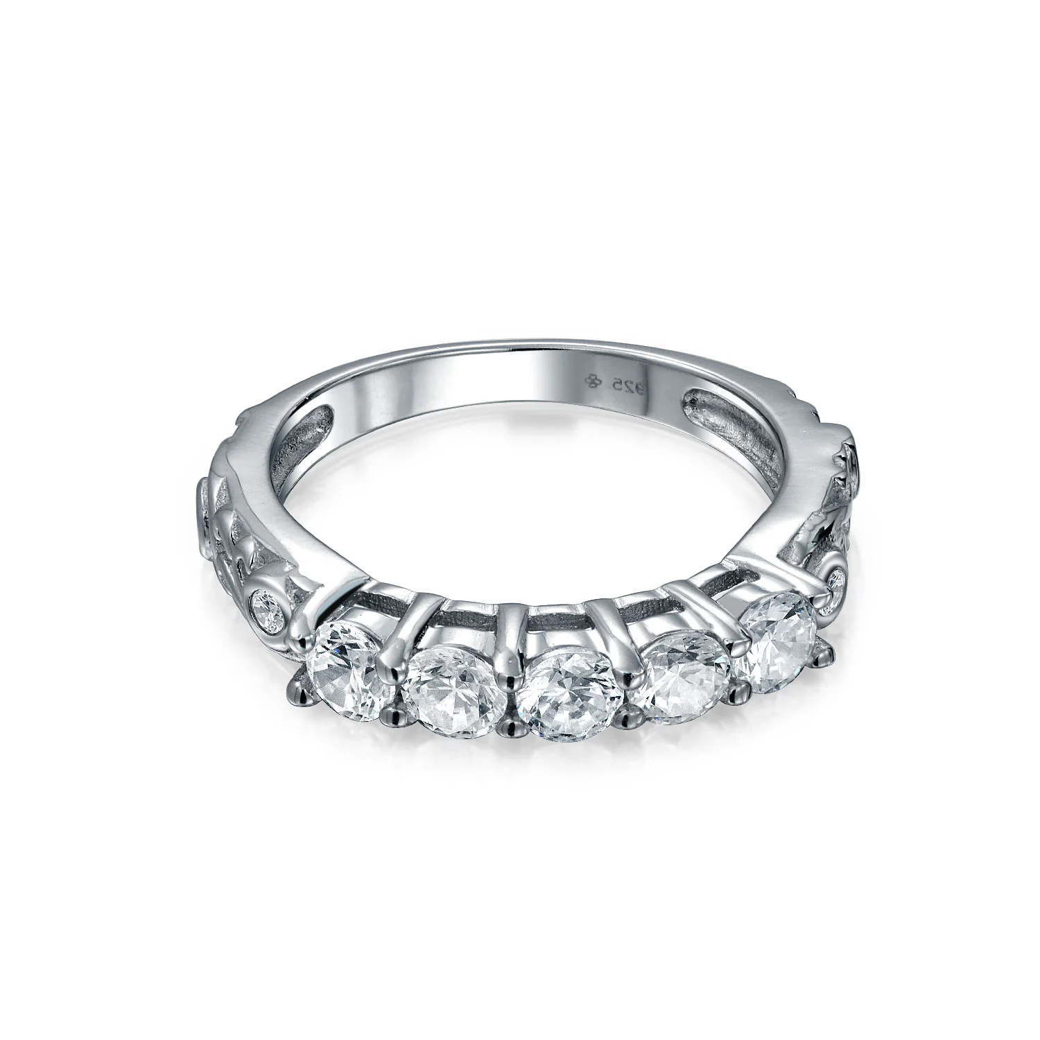 Art Deco Style 3CTW CZ Three Stone Past Present Future Engagement Ring Set Gold Plated Sterling Silver - Image 15