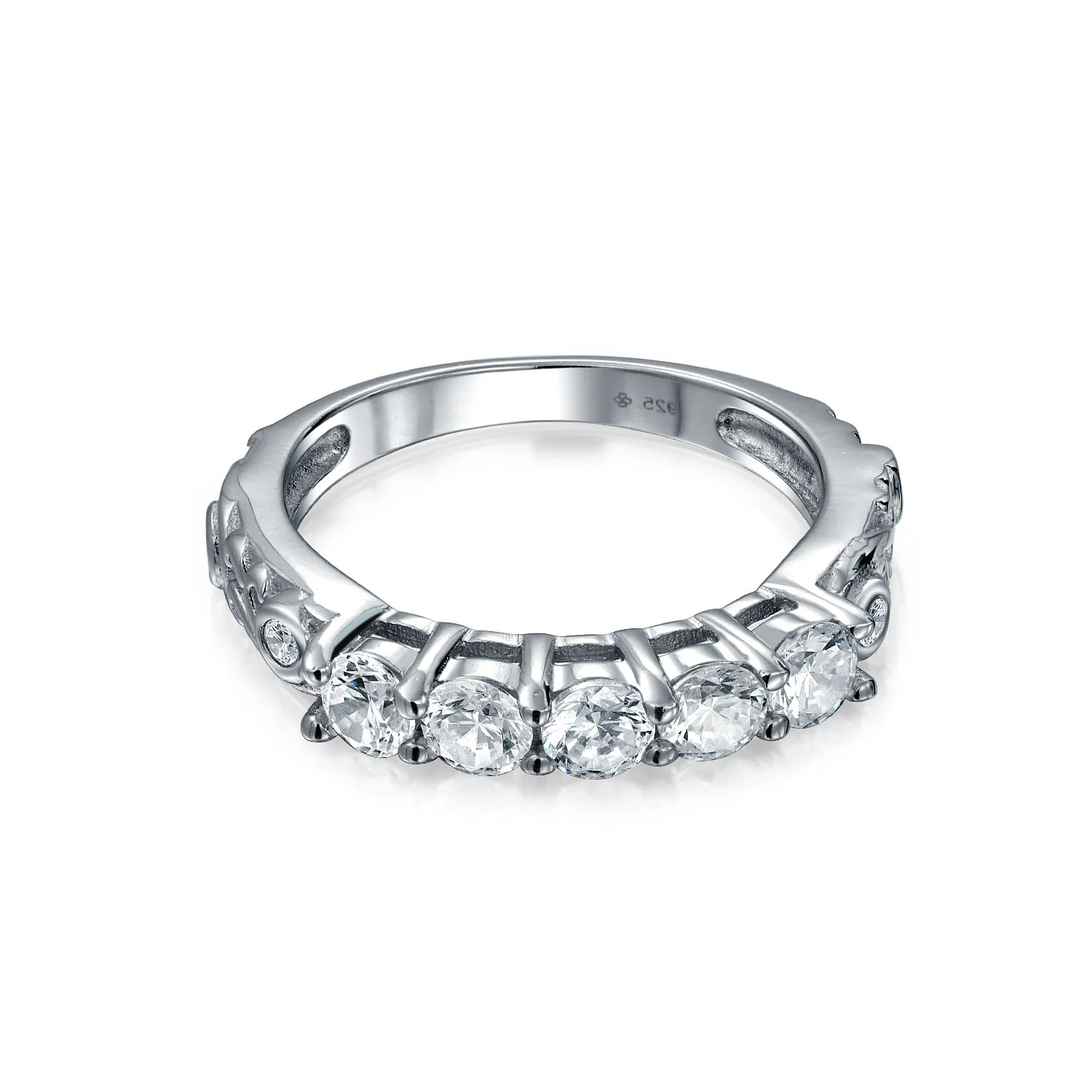 3CT Round Solitaire 3 Stone Engagement Ring Set Cubic Zirconia Past Present Future CZ Sterling Silver - Image 17