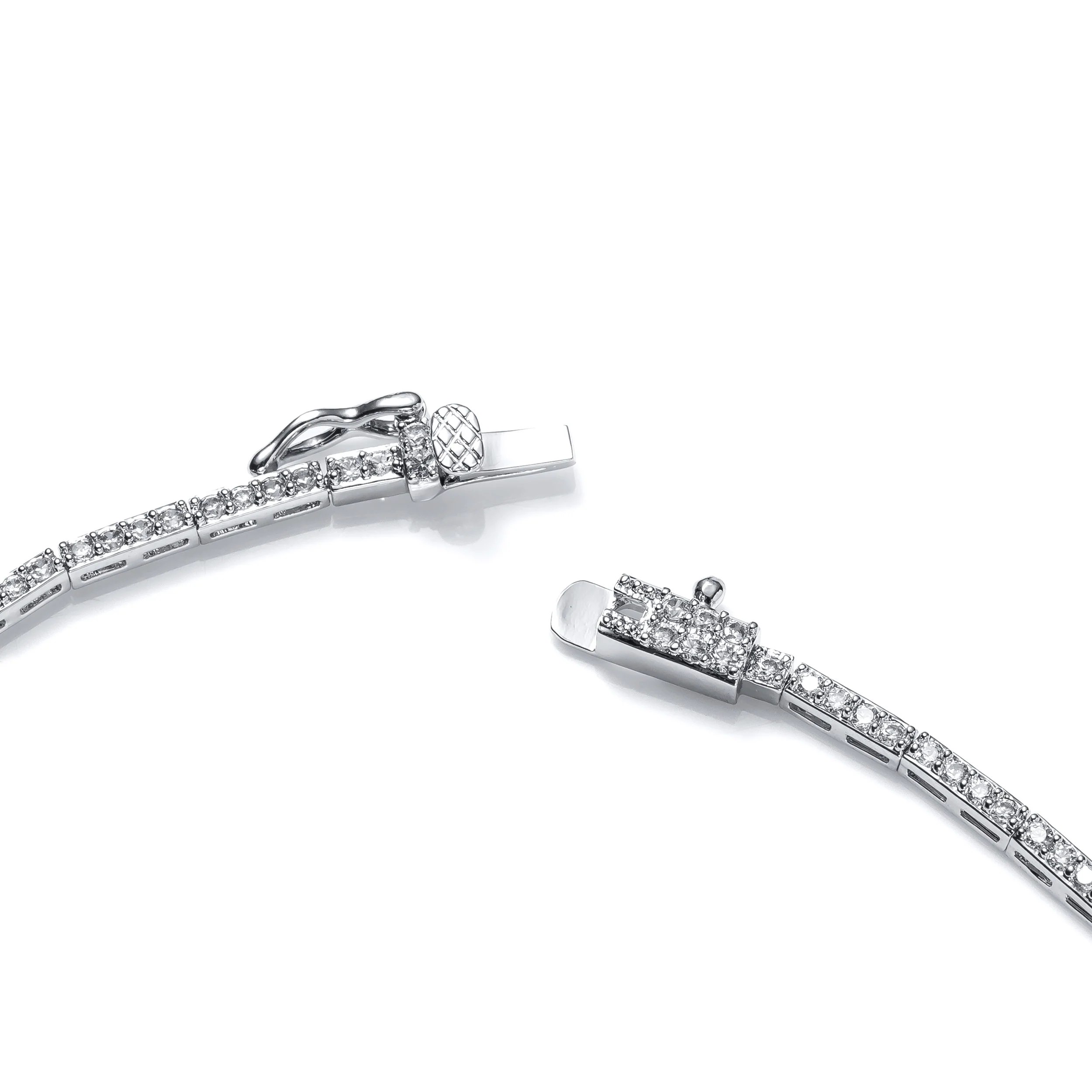 Art Deco Leaf Collar Necklace with Teardrop CZ Silver - Image 4