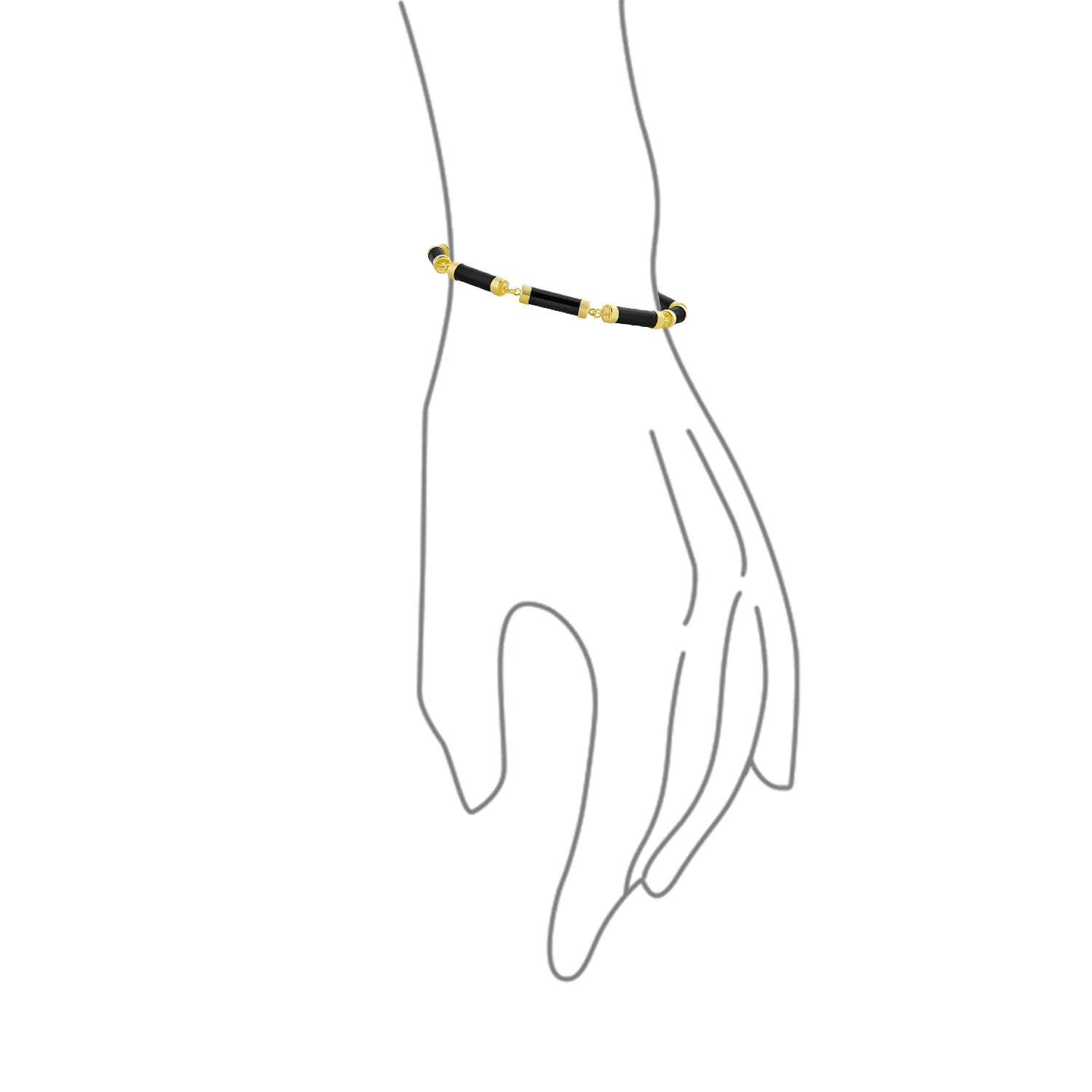 Fine Bar Link Green Natural Jade Bar Link Bracelet Gold Plated Sterling Silver - Image 13