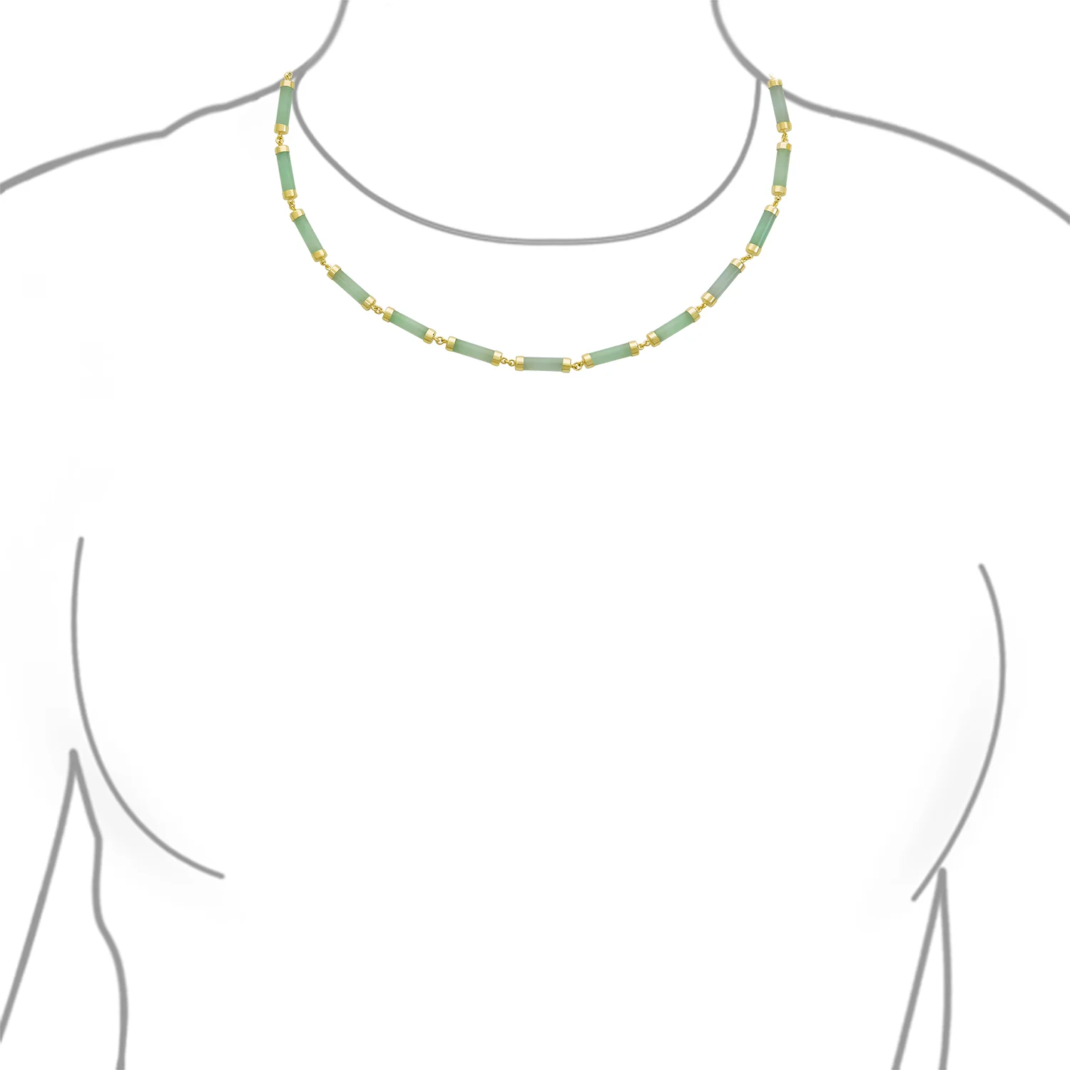 Asian Jade Onyx Pendant Necklace 14K Gold Plated 16-18 Inch - Image 5