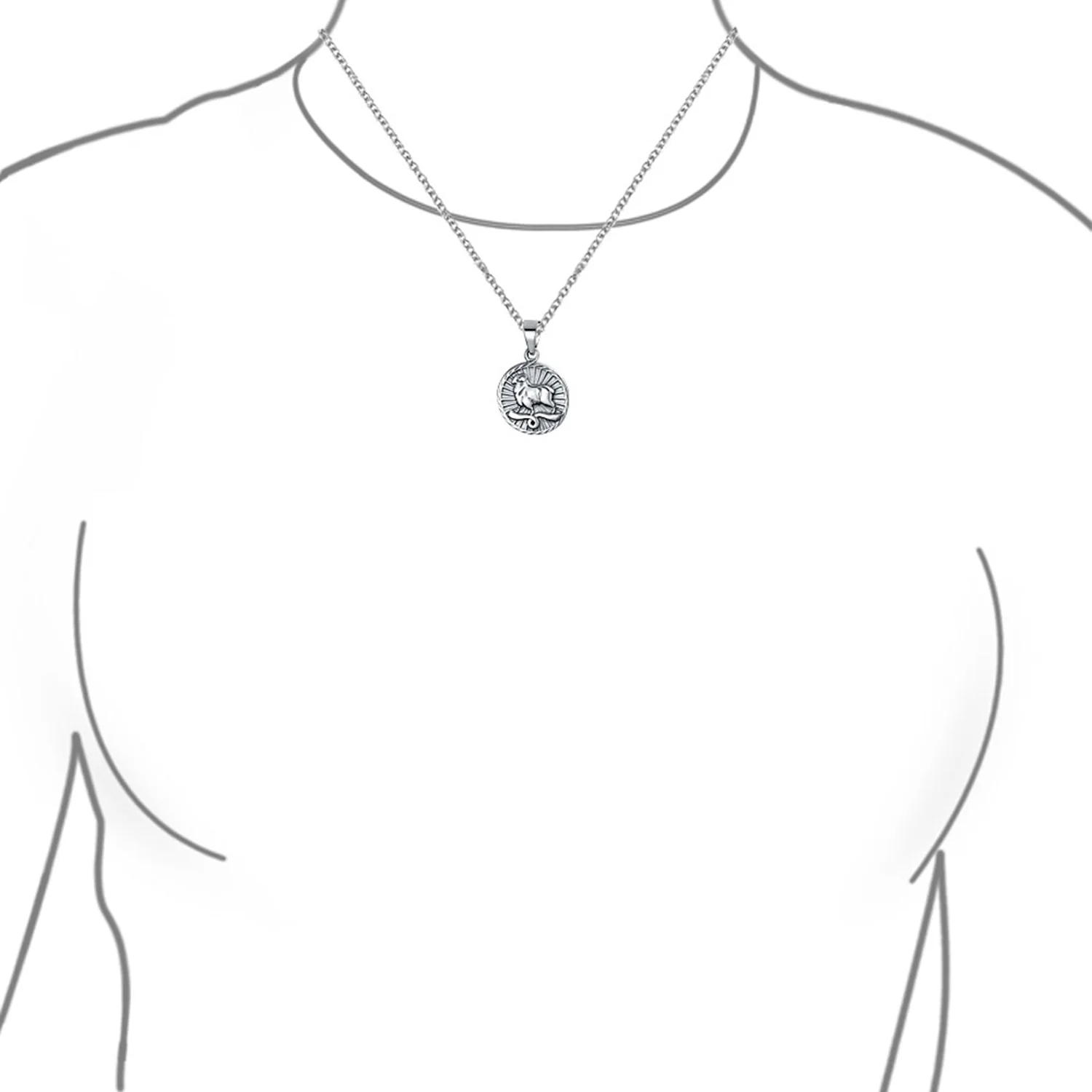 Cancer Zodiac Sign Round Medallion Pendant Necklace .925 Sterling Silver - Image 26