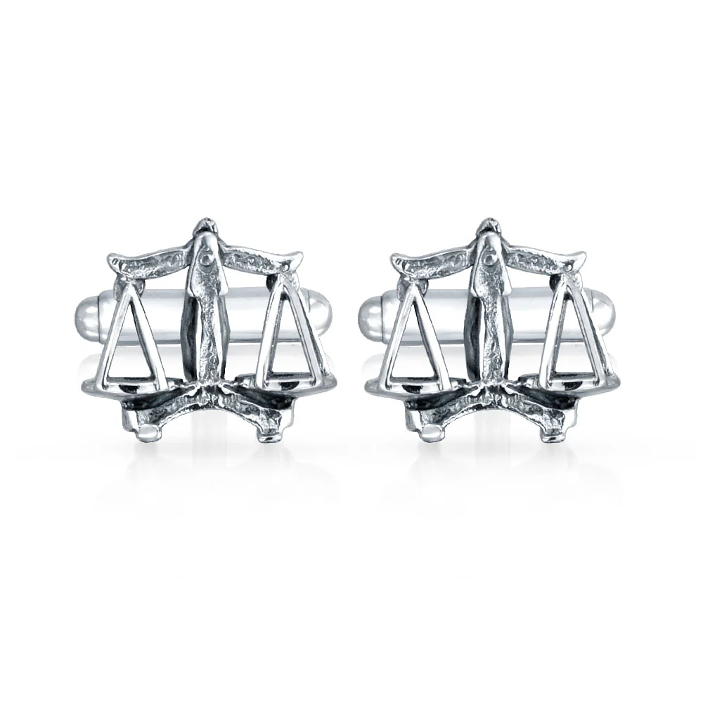 Attorney Legal Judge Lawyer Scales Cufflink Sterling Silver - Image 3