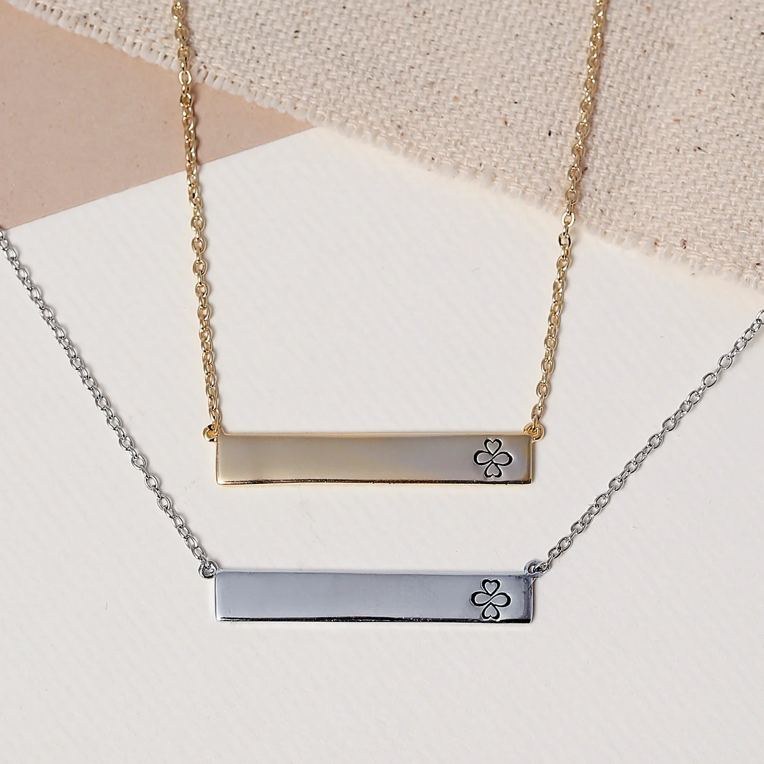 Ayllu Heart Infinity Clover Sideways Bar Pendant Necklace - Image 5