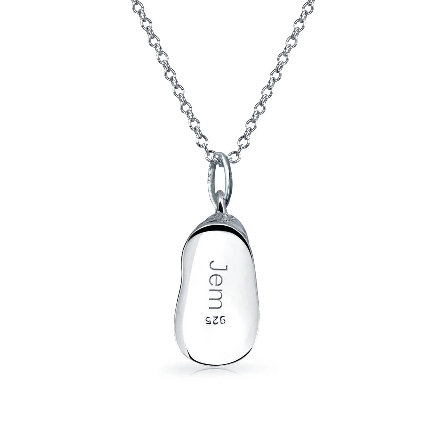 Baby Shoe Charm Pendant Necklace New Mothers CZ Silver - Image 3