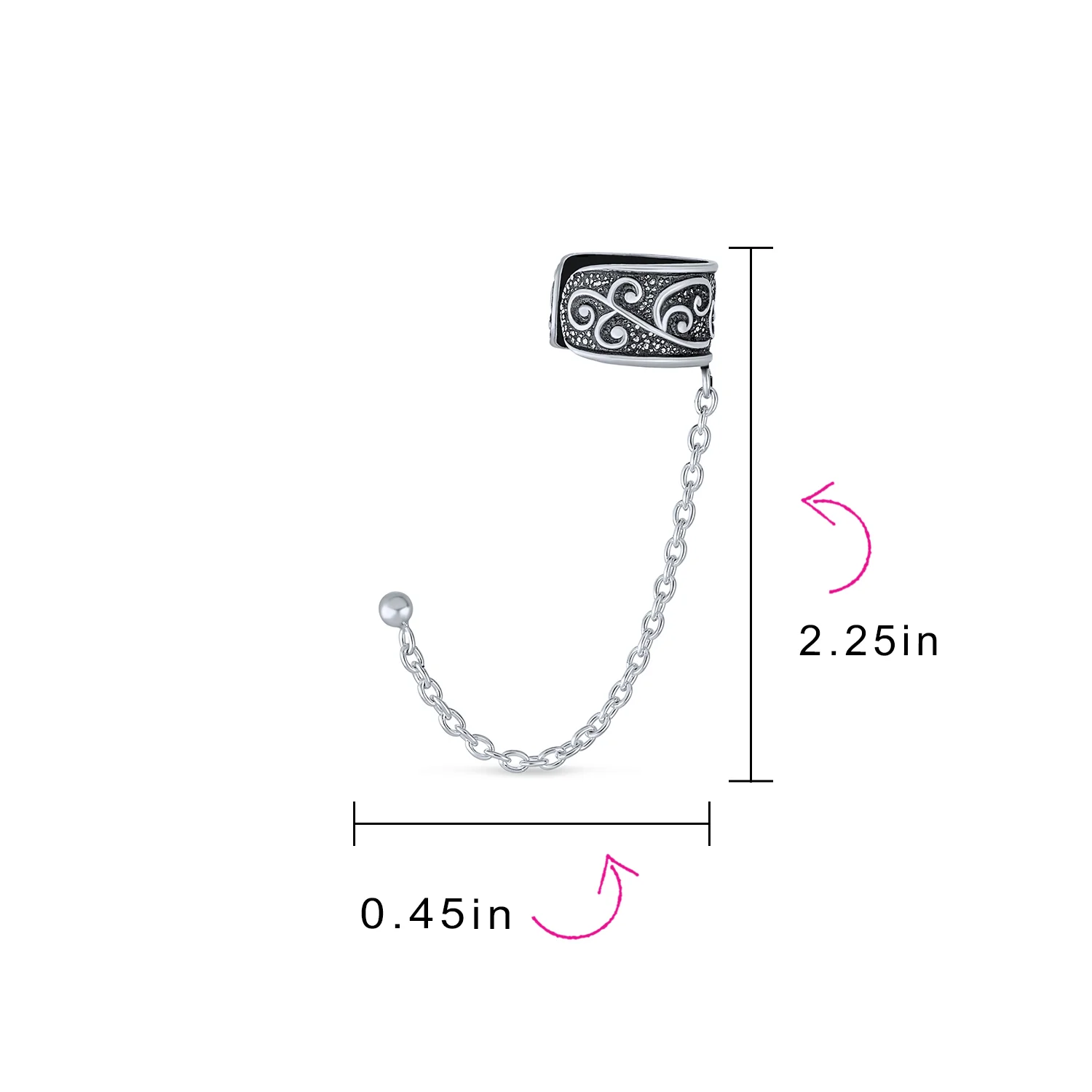 Set of 2 Boho Bali Ear Cuff Cartilage Vine Scroll Wrap Earrings Oxidixed Silver - Image 4