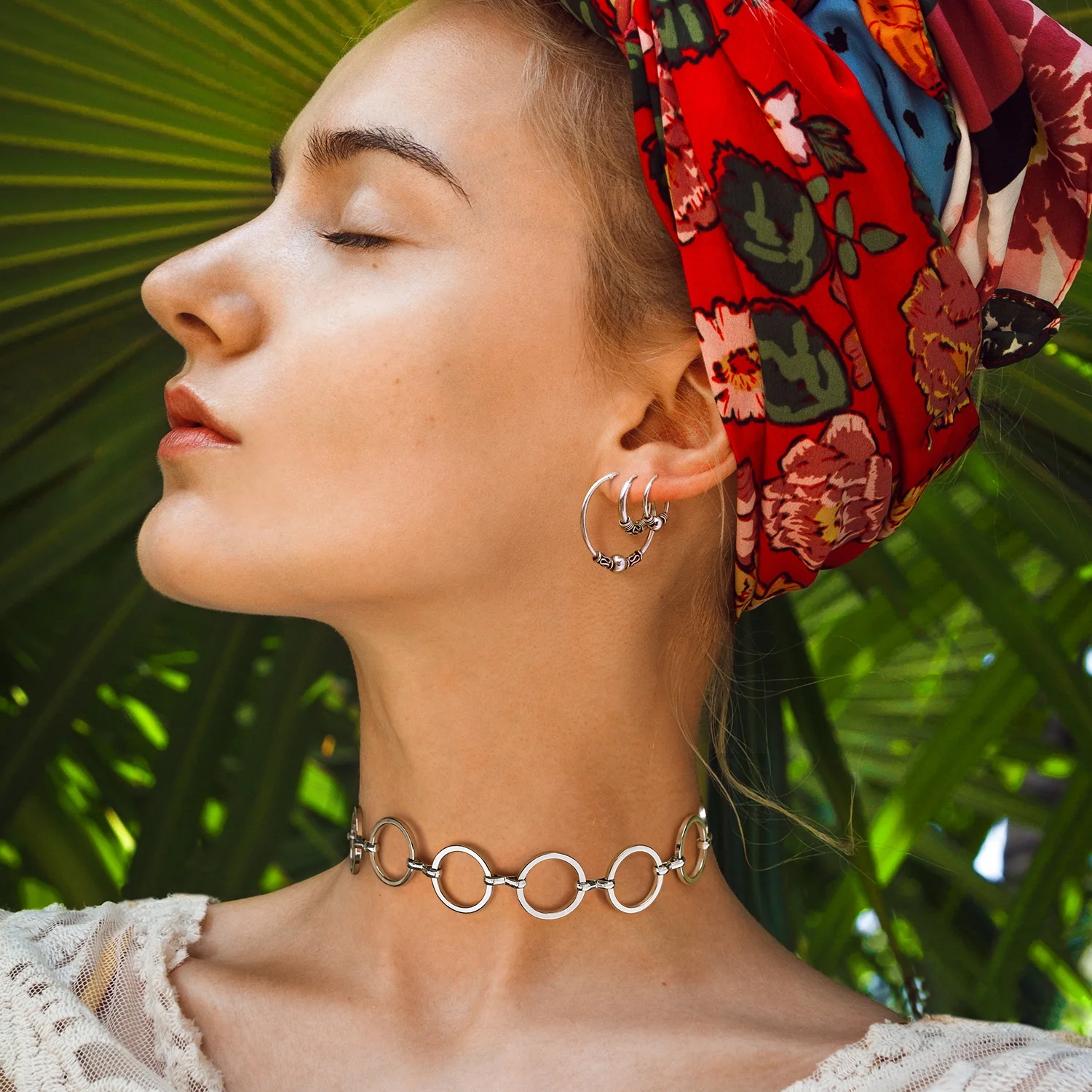 Bali Tribal Ball Bead Hoop Huggie Earrings Oxidized 1 Inch - Image 4