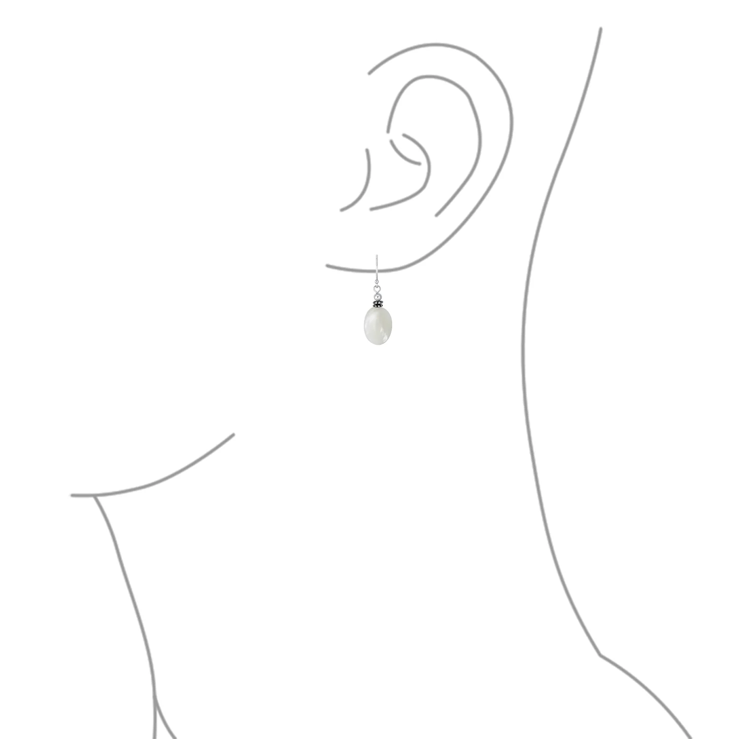 Bali Green Jade Oval Gemstone Drop Earrings .925Sterling Silver - Image 6