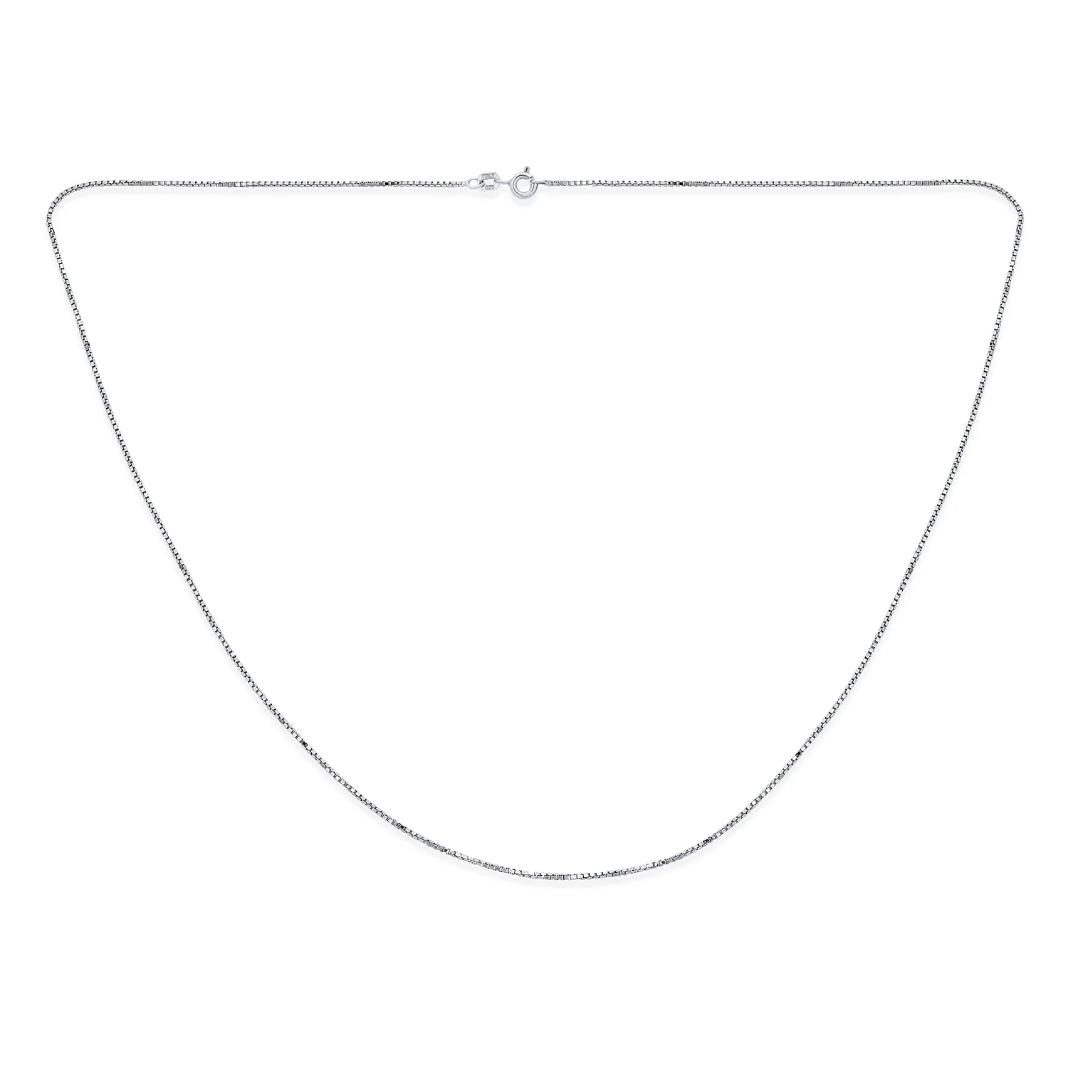 Basic 3MM Gold Plated Sterling Silver Box Chain Necklace - Image 2