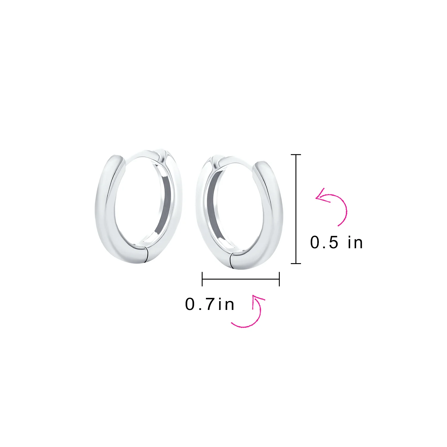Set of 2 Basic Thin Hoop Huggie Earrings Silver Gold Plated Sterling Silver - Image 4