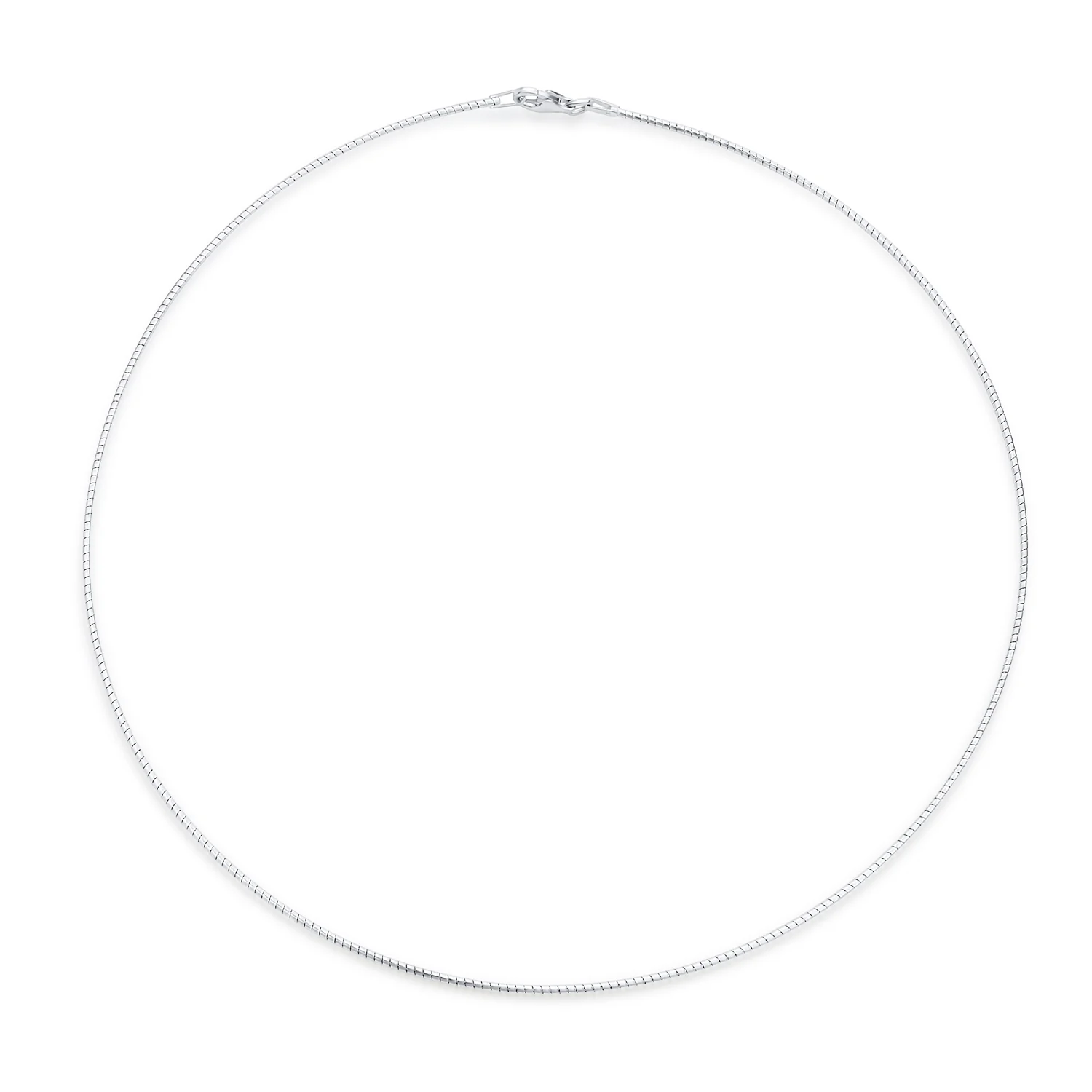 Basic Thin 1MM Omega Chain Choker Necklace 14K Gold Plated