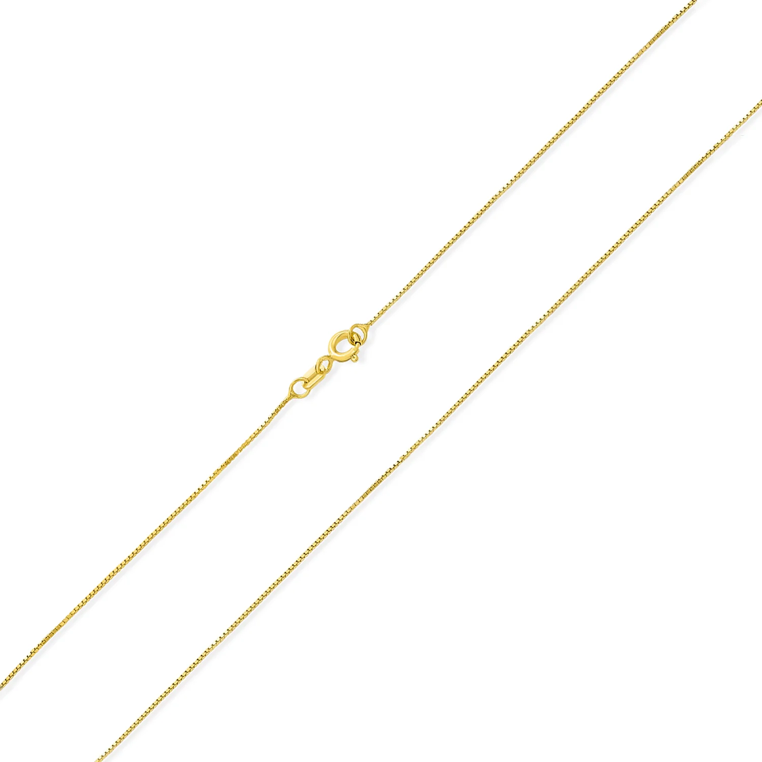 Classic 1MM Ultra-Thin Box Chain Necklace Gold Plated .925 Sterling Silver 20" - Image 4