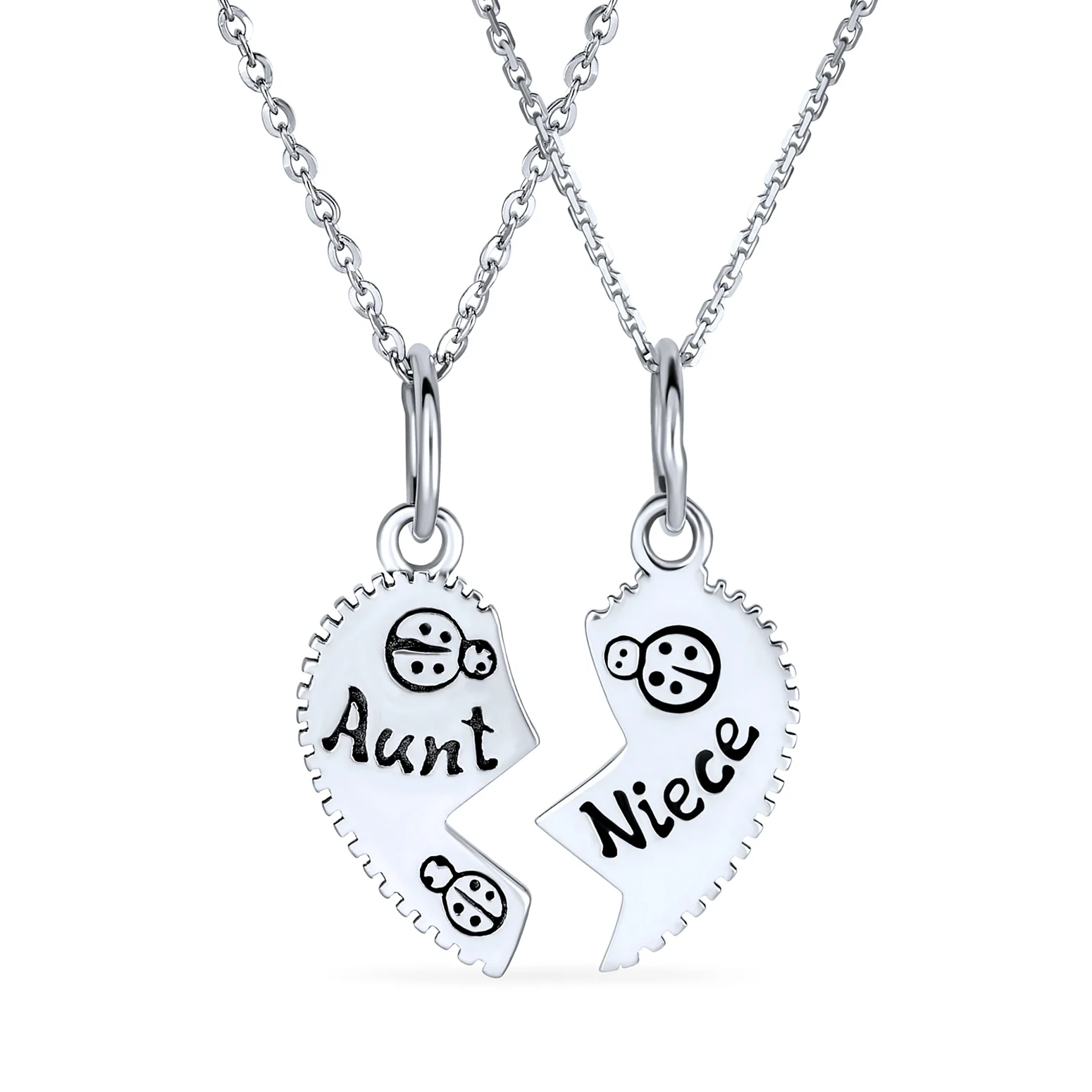 2 PCS Best Friend Aunt Niece Heart Puzzle Pendant Necklace
