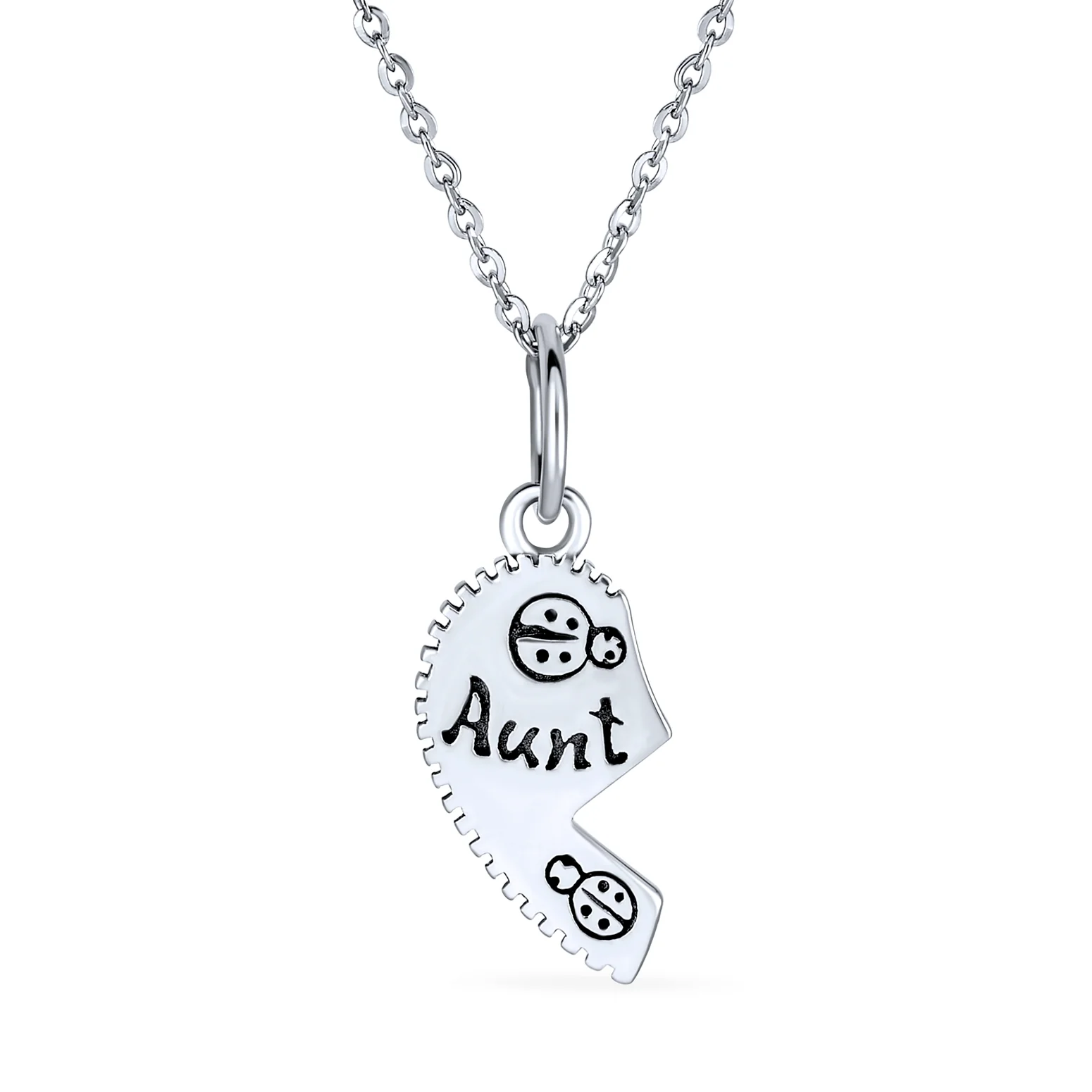 2 PCS Best Friend Aunt Niece Heart Puzzle Pendant Necklace - Image 3