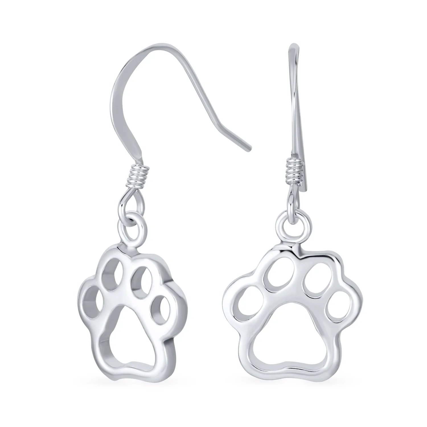 Best Friend Pet Lover Dangle Earrings Dog Paw Print Hooks