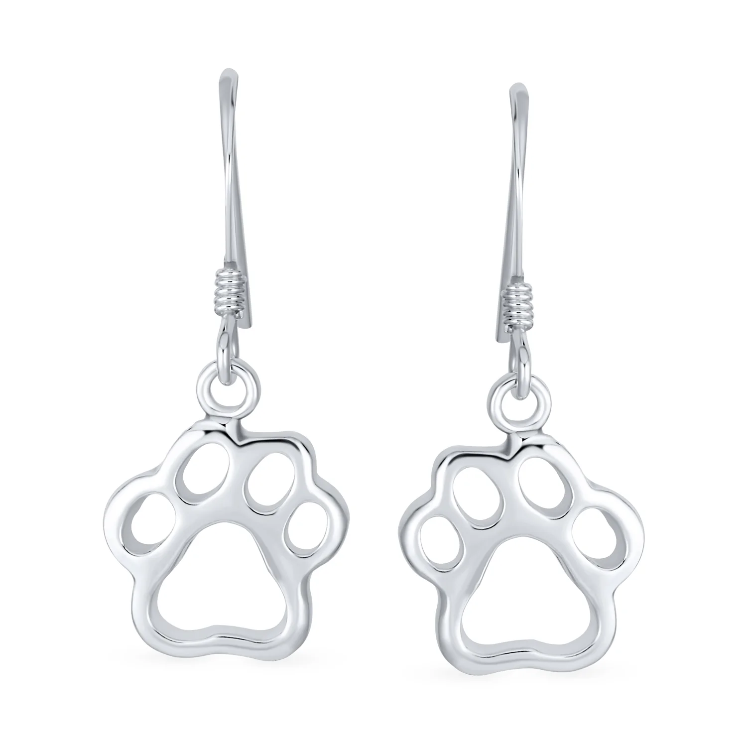 Best Friend Pet Lover Dangle Earrings Dog Paw Print Hooks - Image 2