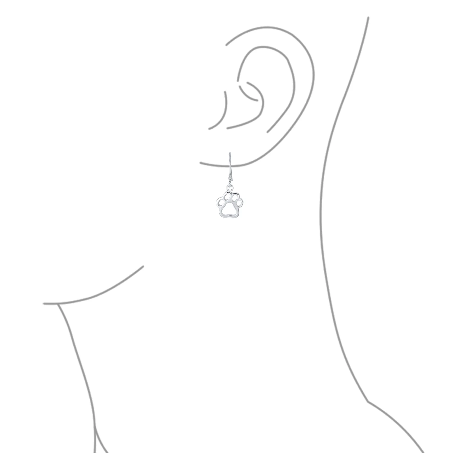 Best Friend Pet Lover Dangle Earrings Dog Paw Print Hooks - Image 3