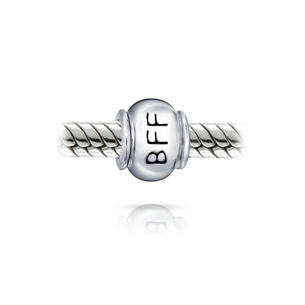 Set of 2 Winner First Place #1 & Best Friends Forever BFF Charm Bead Silver - Image 6
