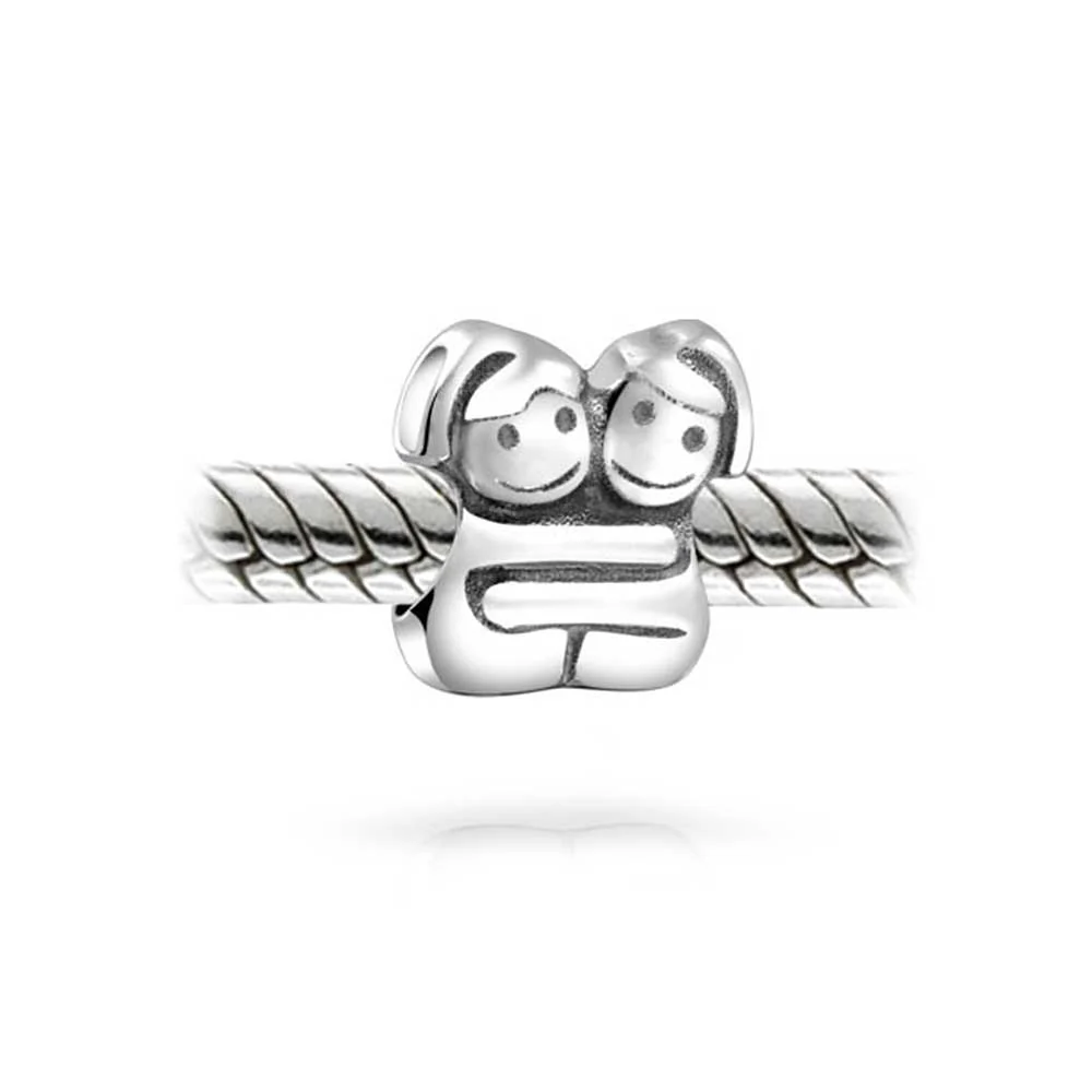 BFF Best Hugging Friends Forever Charm Bead Sterling Silver - Image 2