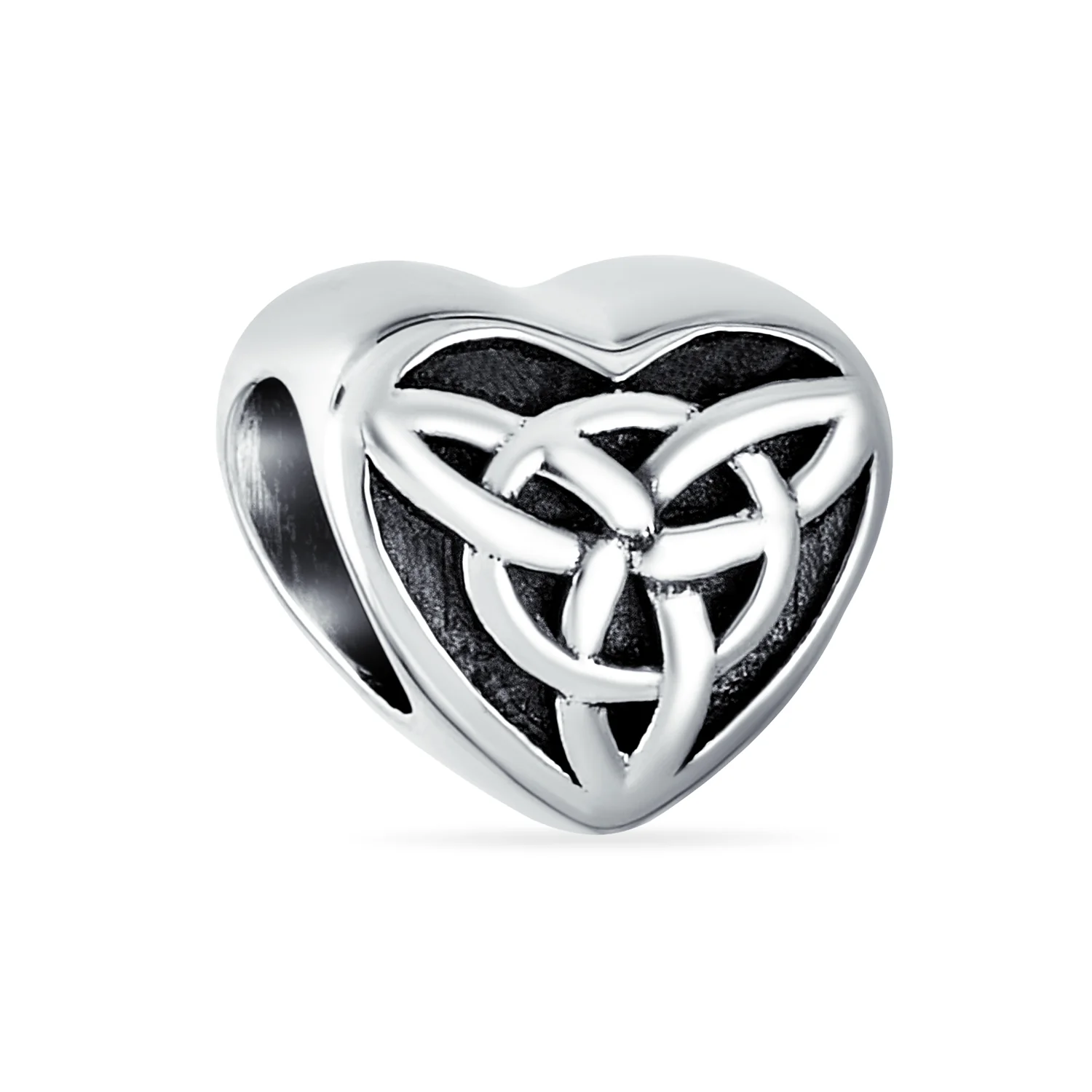 Set of 2 BFF Celtic Claddagh Irish Infinity Love Knot Heart Charm Bead Oxidized - Image 5