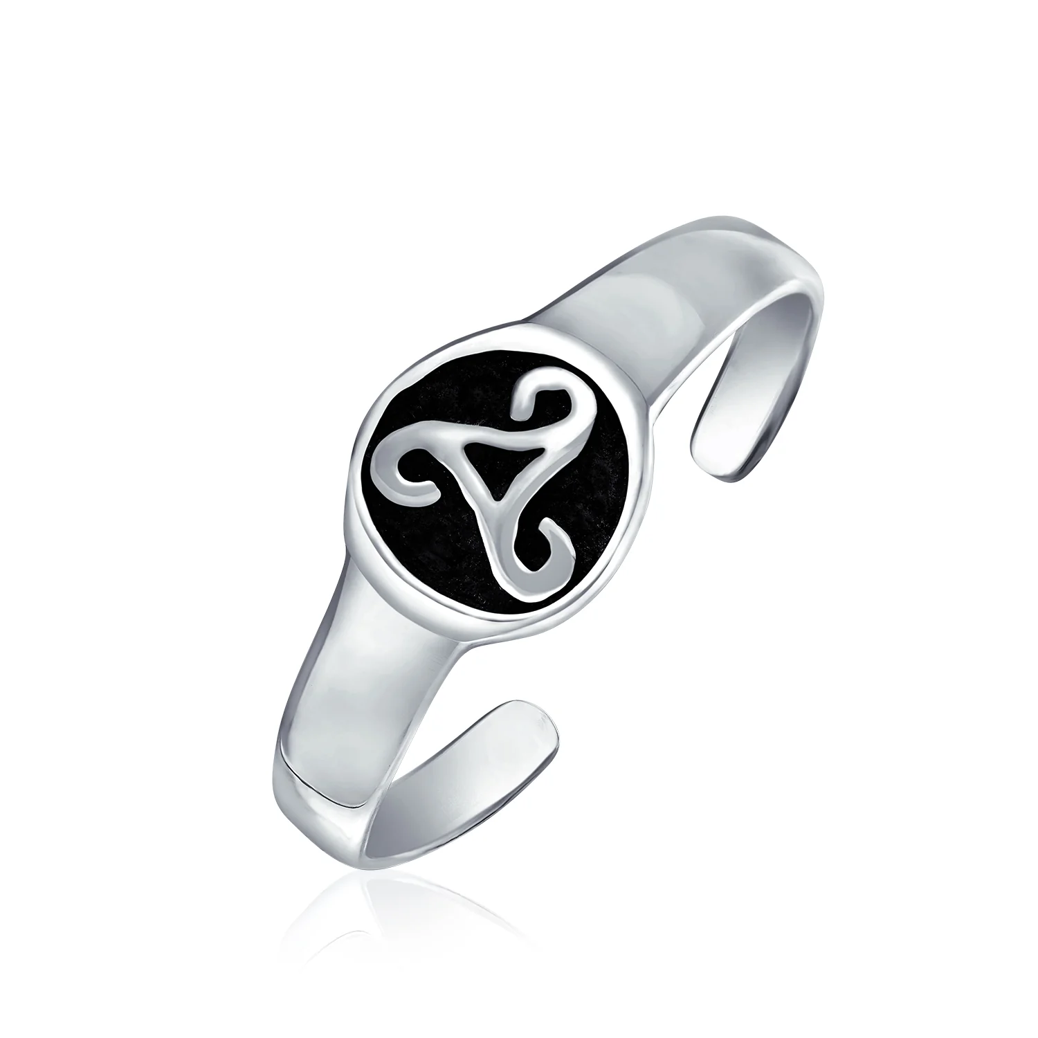 Set of 2 BFF Celtic Claddagh Heart & Trinity Knot  Midi Toe Ring Sterling Silver - Image 2