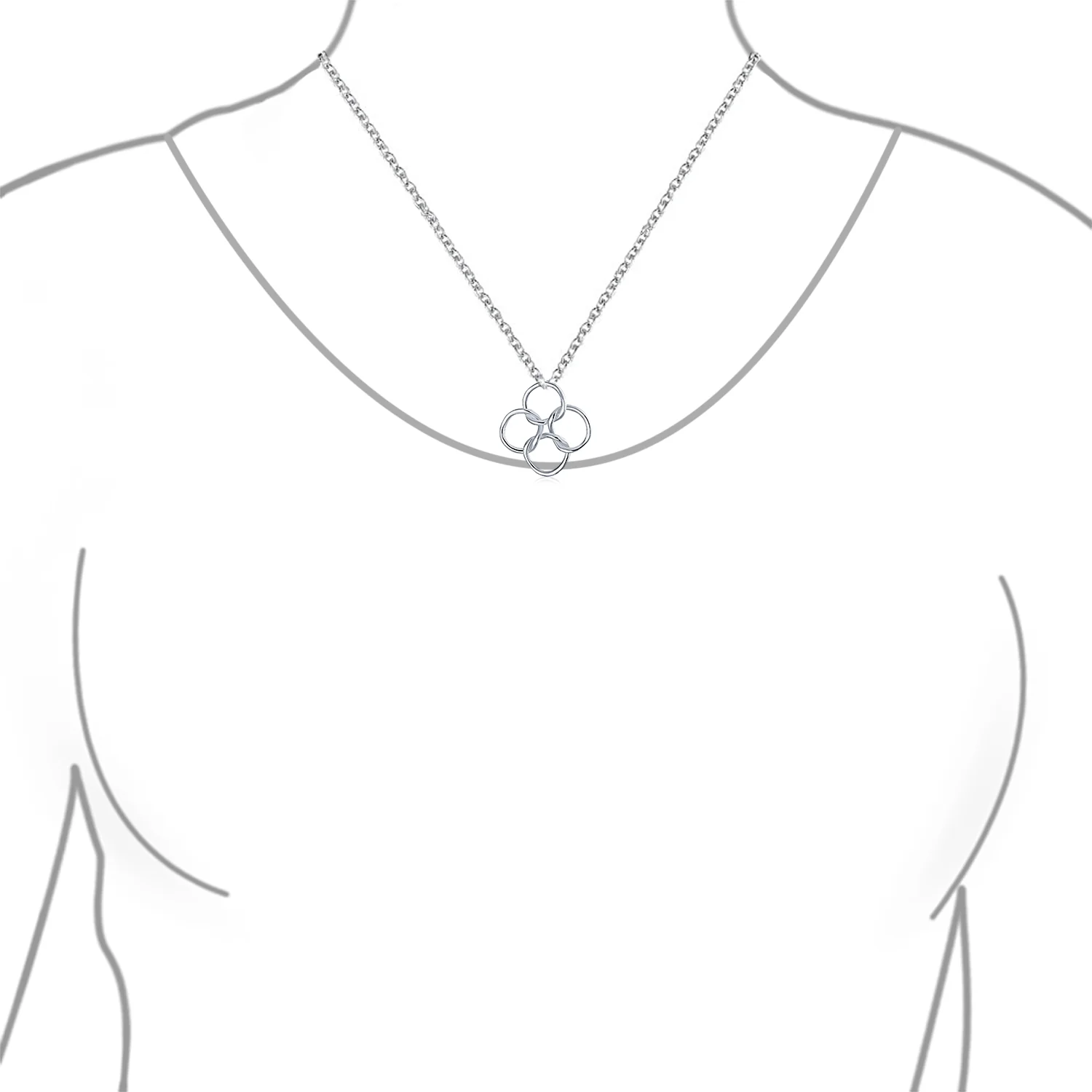 Eternal Friendship Pendant Necklace Interlocking Infinity - Image 2