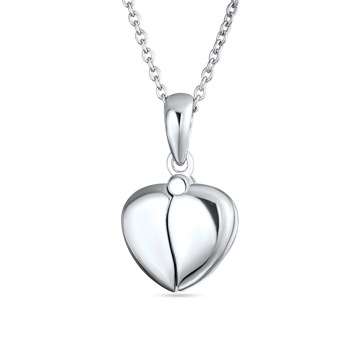 BEST MOM Word Angel Wing Heart Locket Pendant Necklace .925 Sterling Silver - Image 3