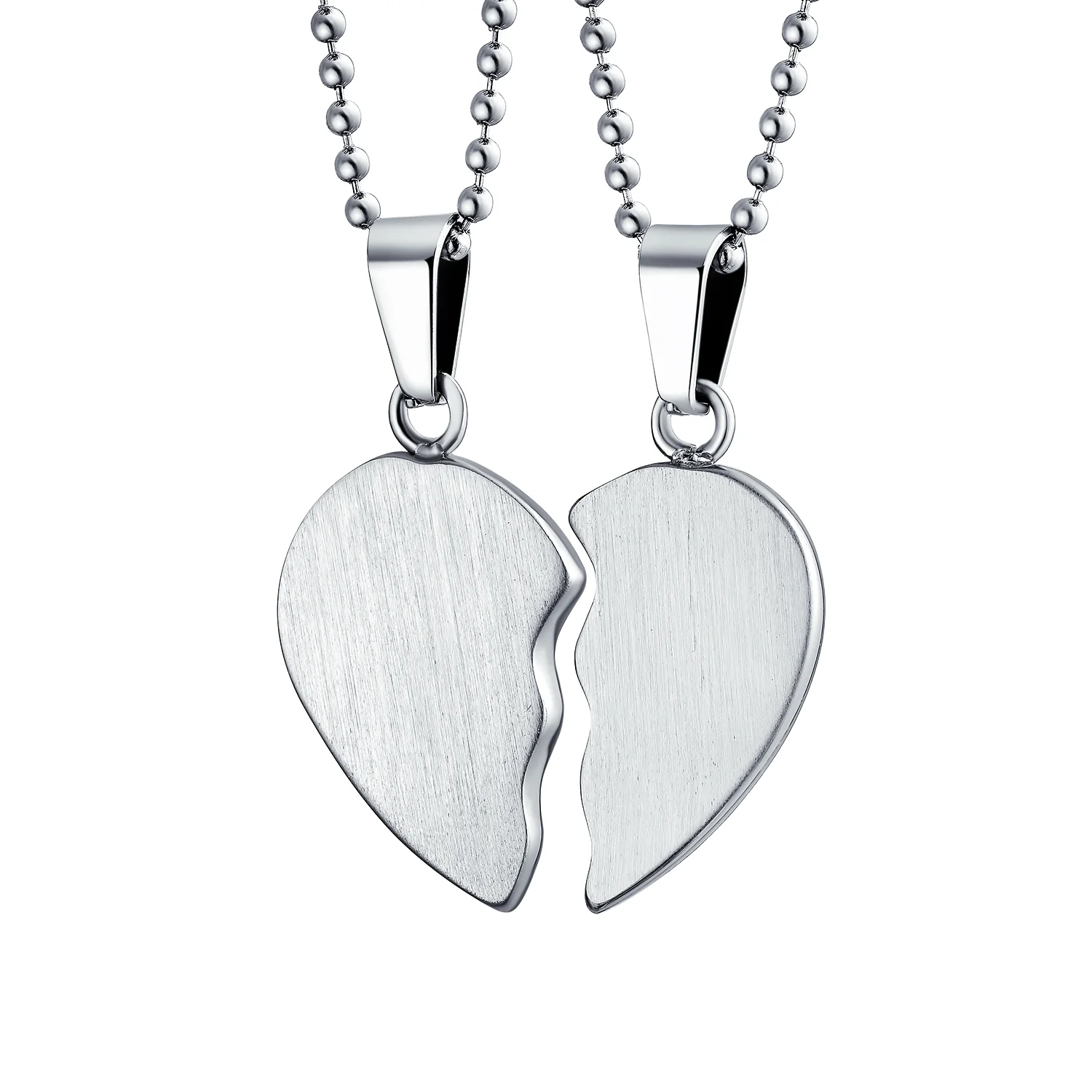 Mother Daughter Split 2 pcs Breakable Heart Puzzle Pendant Necklace Stainless - Image 2