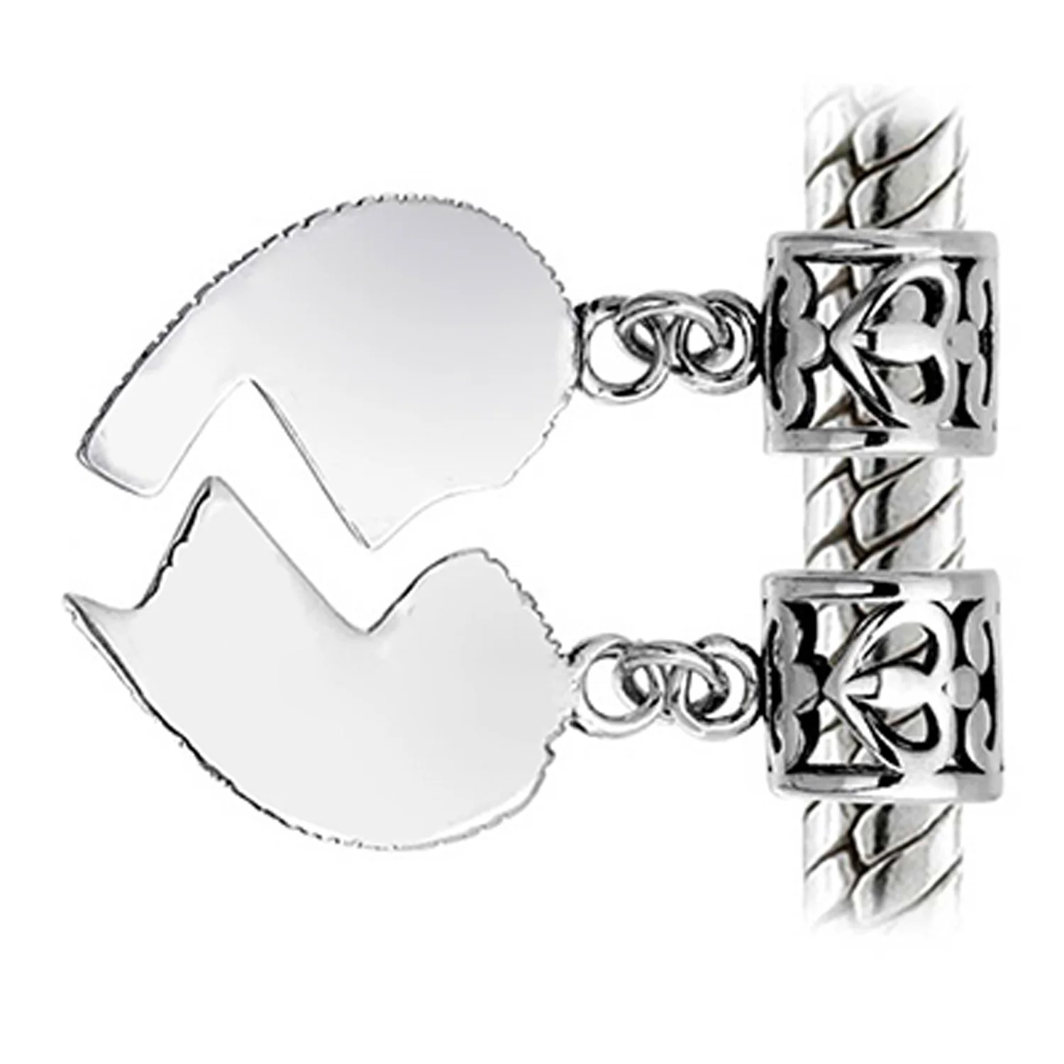 Puzzle Split Heart Grandmother Granddaughter Dangle Charm Bead Sterling Silver Fit European Bracelet - Image 6