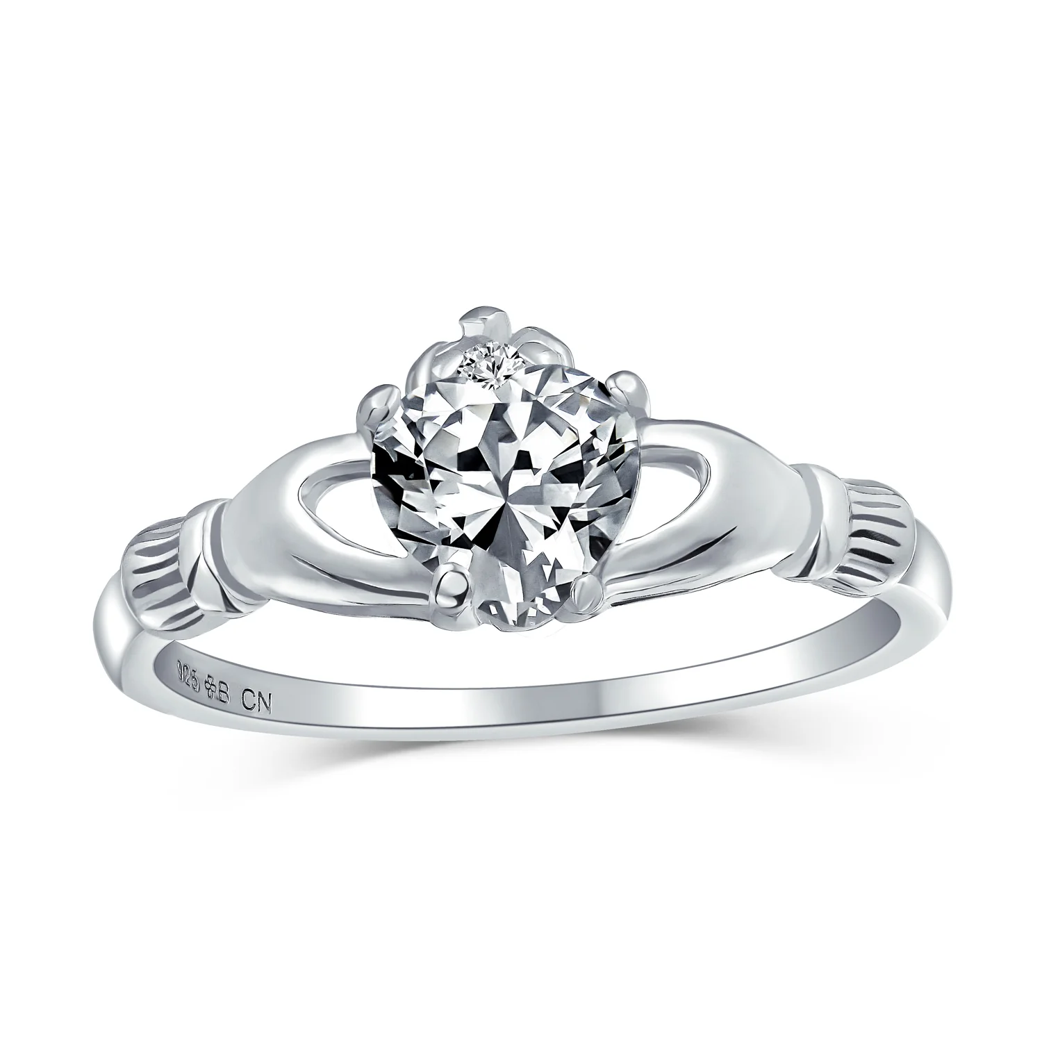 BFF Sister Statement Ring Blue Simulated Sapphire CZ Pave