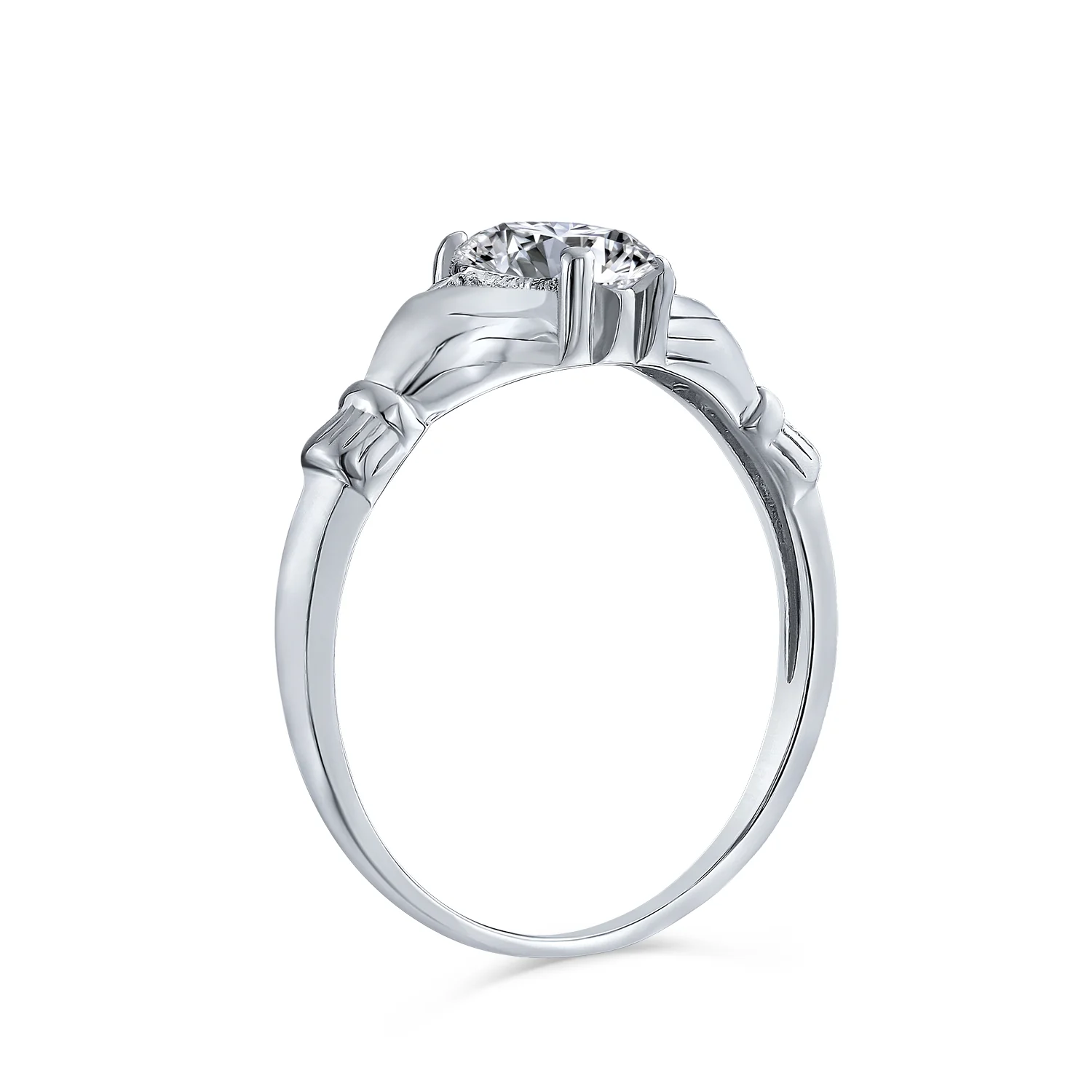 BFF Sister Statement Ring Blue Simulated Sapphire CZ Pave - Image 3