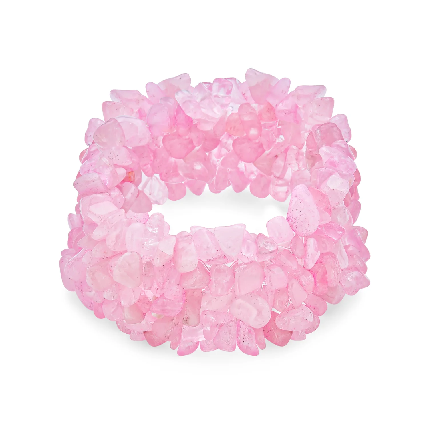 Big Chunky Gemstone Chips Stretch Bracelet Crystal Accents - Image 5