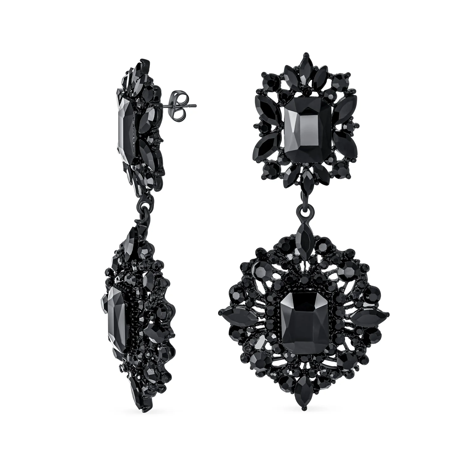 Crystal Art Deco Vintage Gatsby Gemstone Dangle Earrings