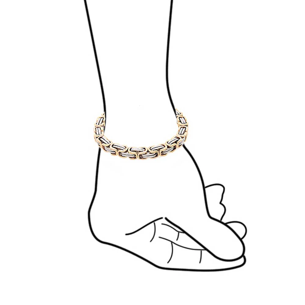 Biker Byzantine Chain Link Bracelet Black Silver Gold - Image 5