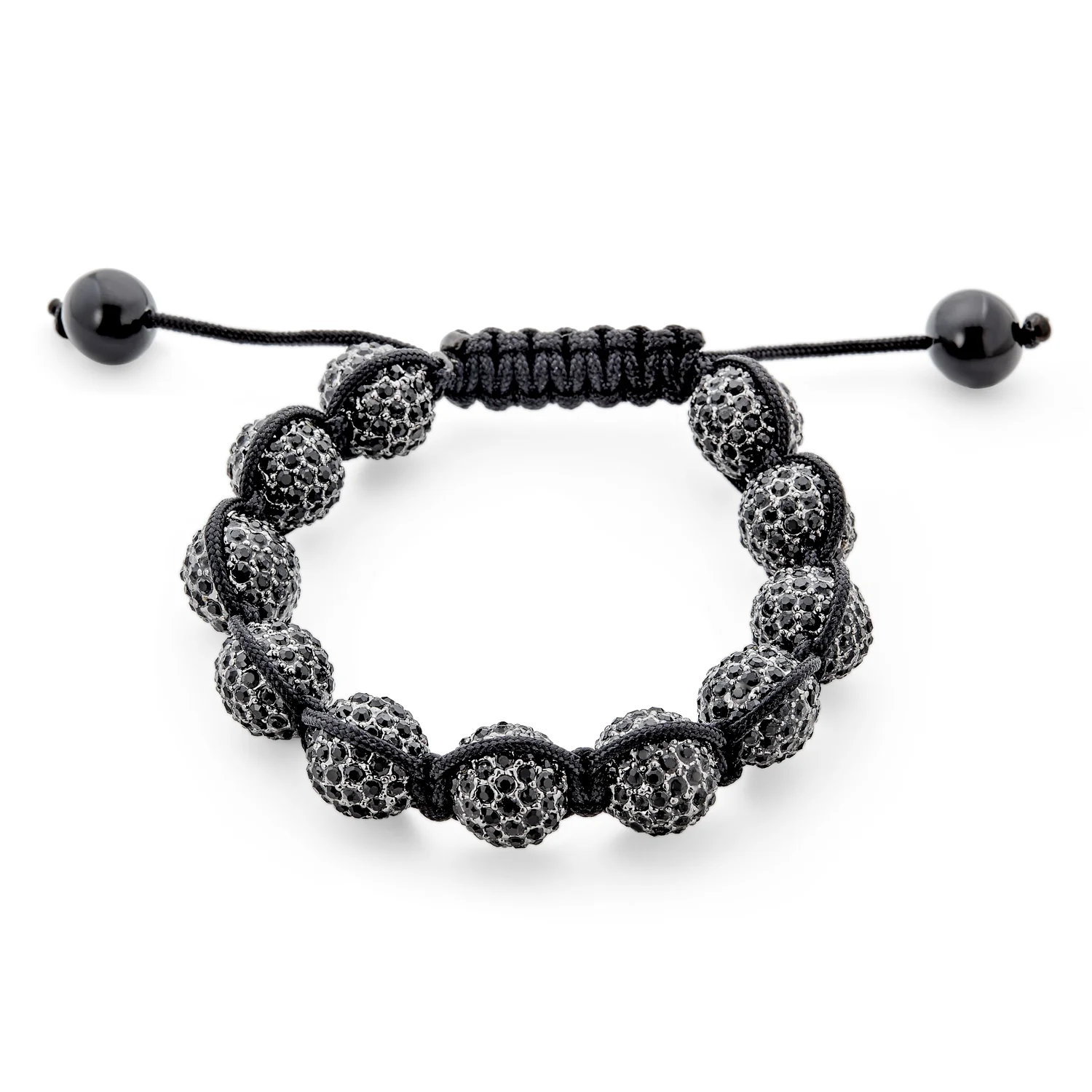 Pave Crystal Disco Ball Strand Bracelet Gold Tone - Image 3