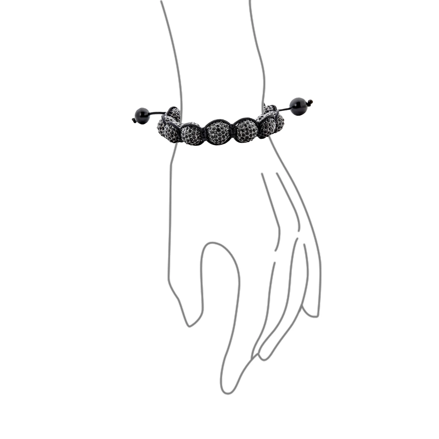 Pave Crystal Disco Ball Strand Bracelet Gold Tone - Image 5