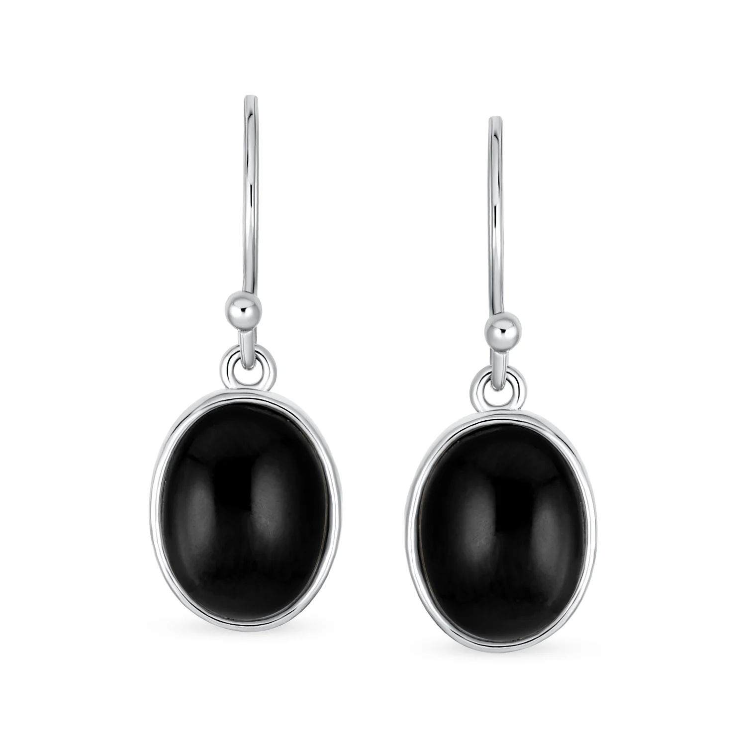 Green Jade Bezel Set Oval Cabochon Gemstone Drop Earrings Gold Plated 925 Silver - Image 5