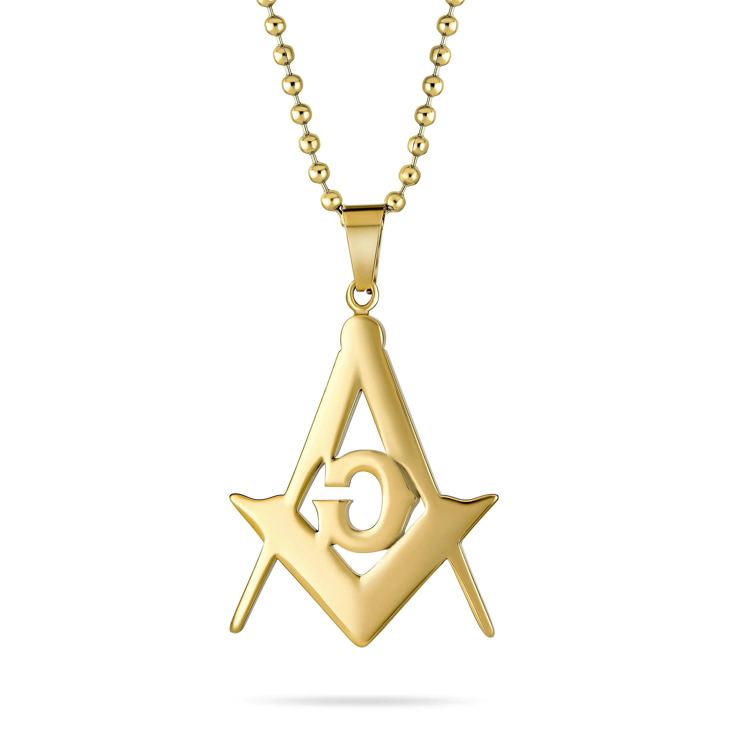 Black Oxidized Freemason Masonic Symbol Pendant Necklace - Image 4