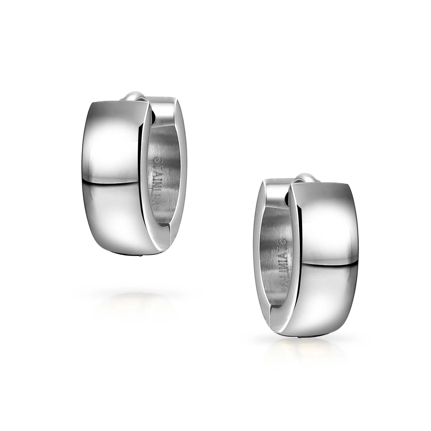 Simple Polished Black Rose Gold Plated Huggie Hoop Earring - Image 6